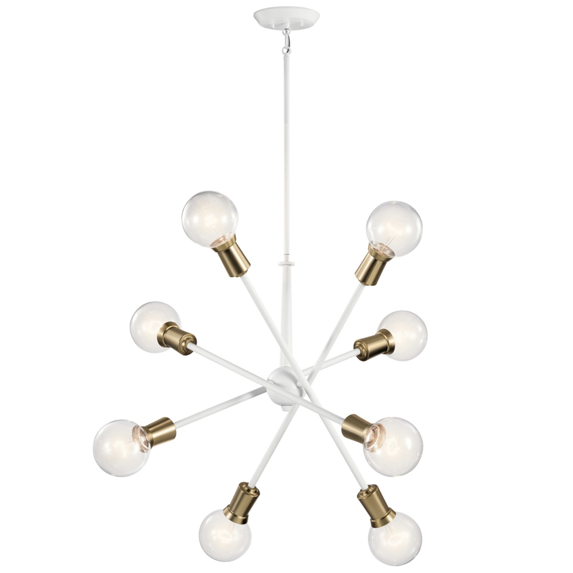Armstrong 30" 8-Light Chandelier, White Finish - Bees Lighting