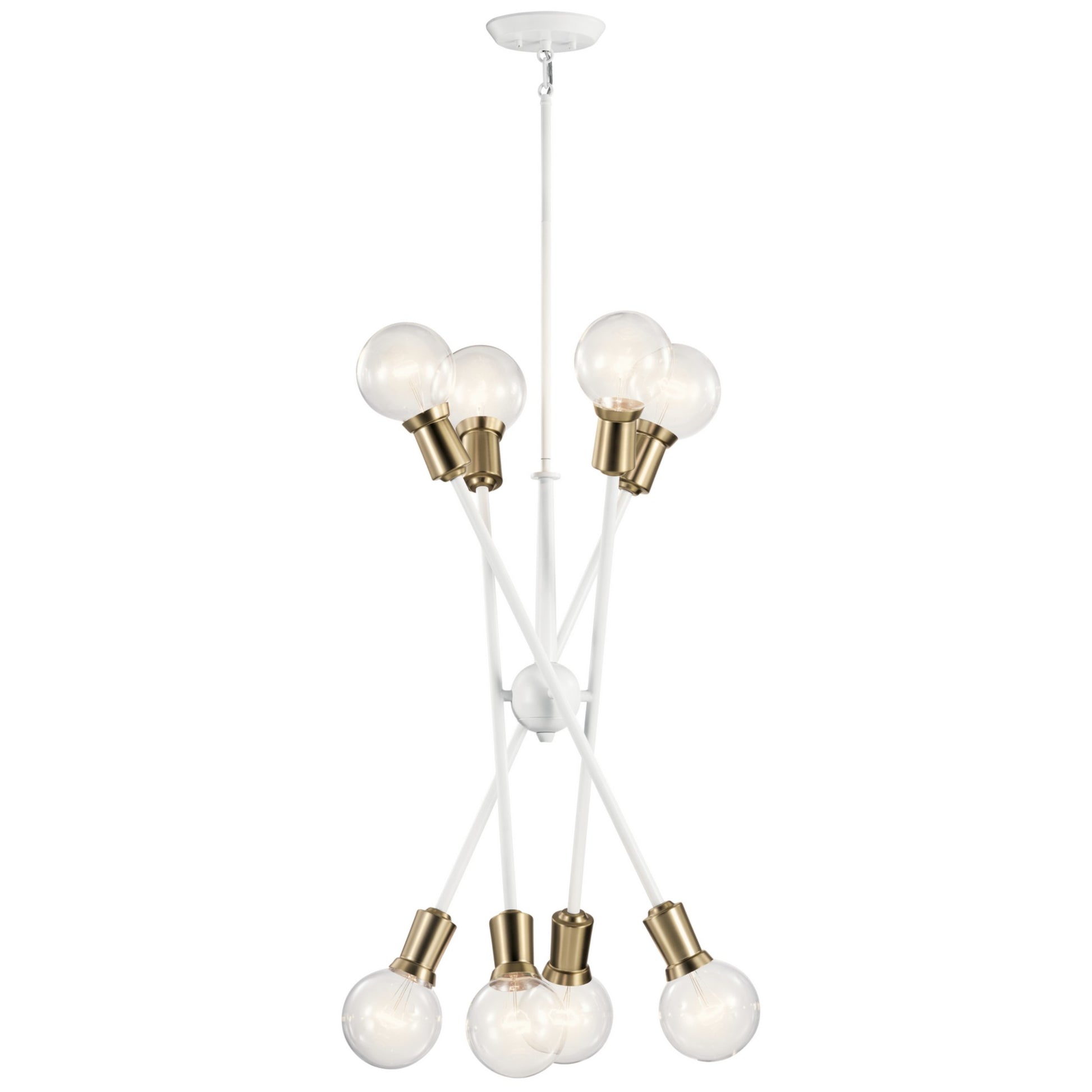 Armstrong 30" 8-Light Chandelier, White Finish - Bees Lighting