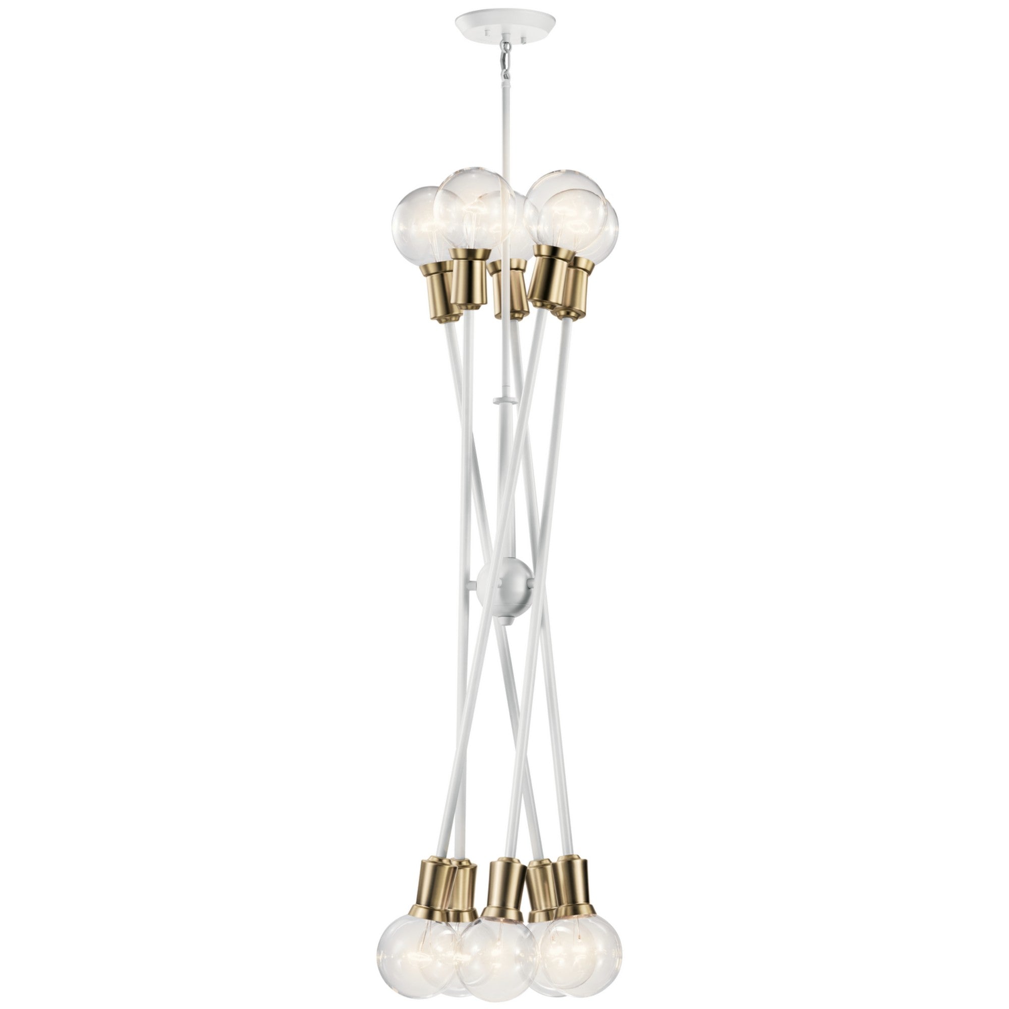 Armstrong 47" 10-Light Chandelier, White Finish - Bees Lighting