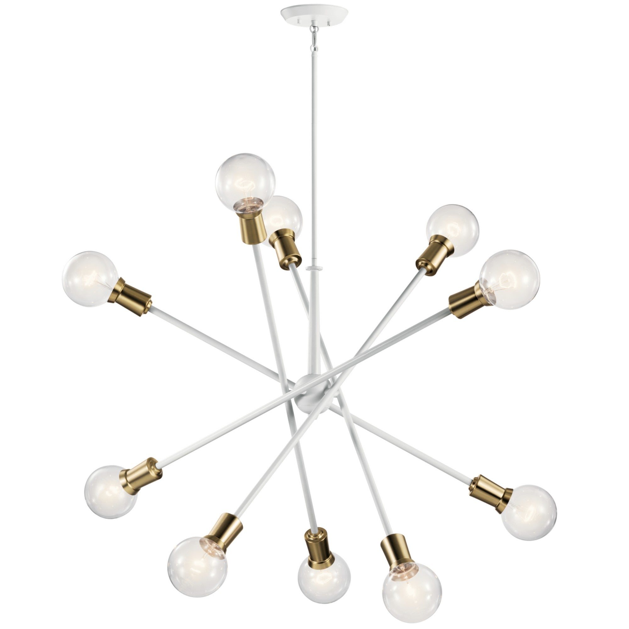 Armstrong 47" 10-Light Chandelier, White Finish - Bees Lighting