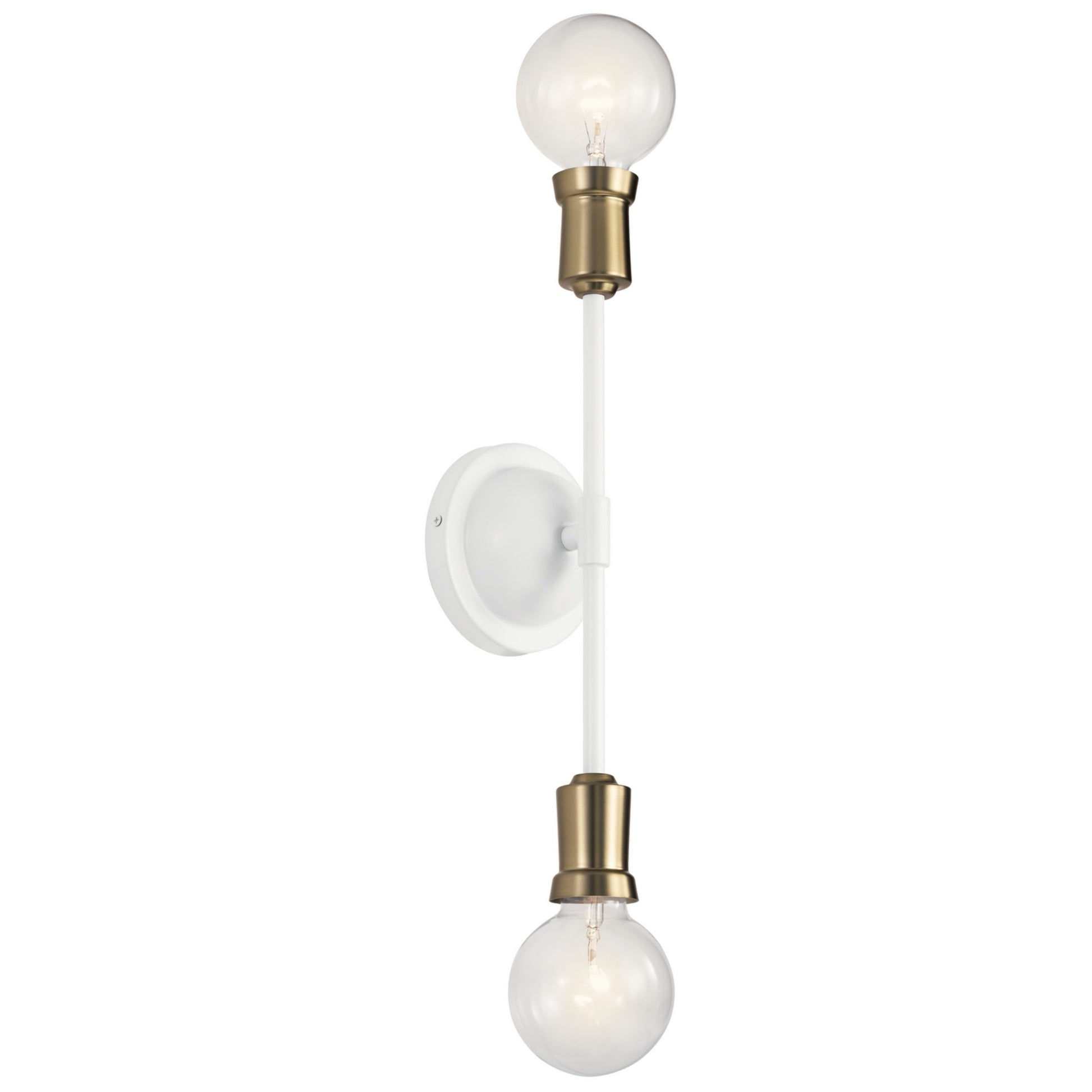 Armstrong 17" 2-Light Wall Sconce, White Finish - Bees Lighting