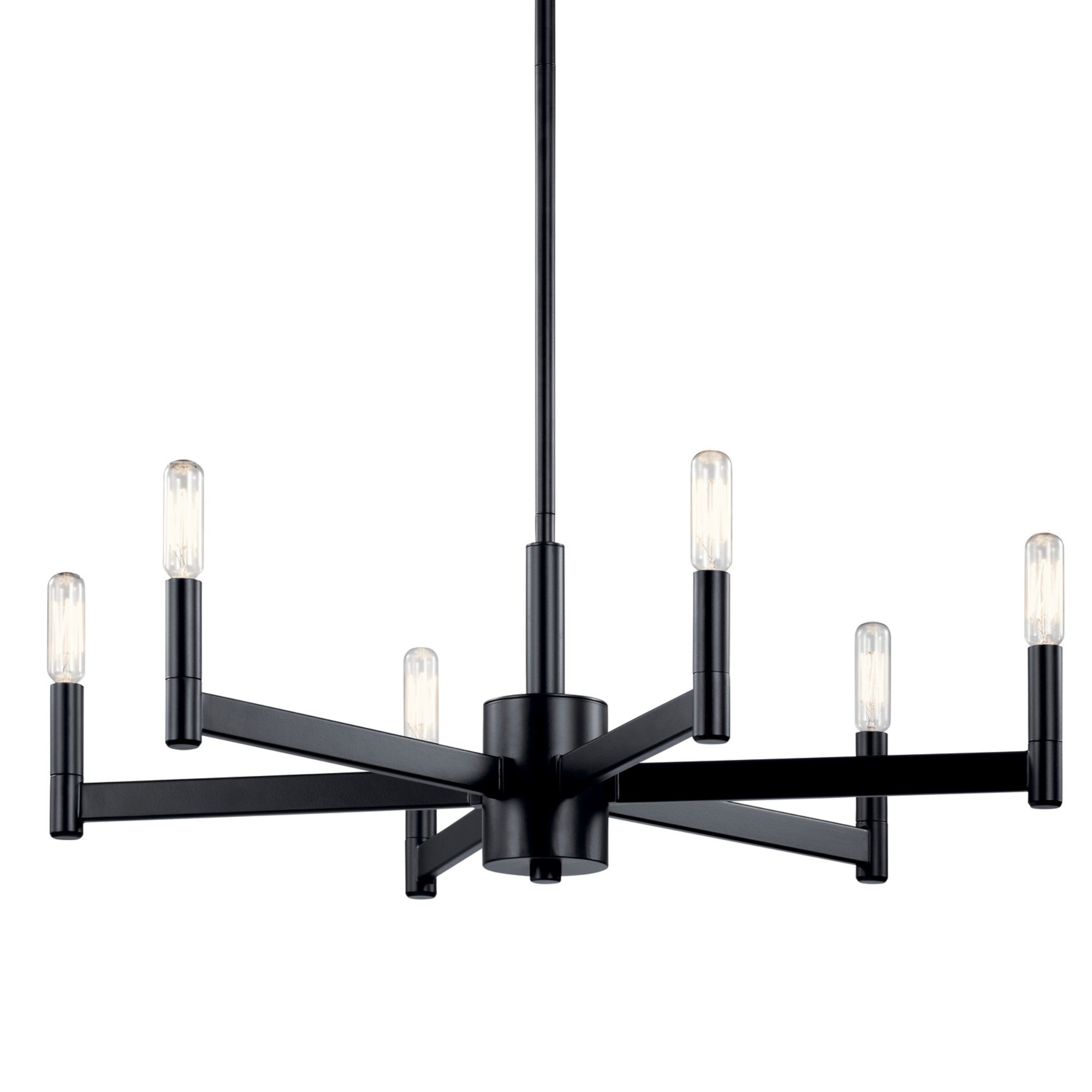 Erzo 26" 6-Light Chandelier, Black Finish - Bees Lighting