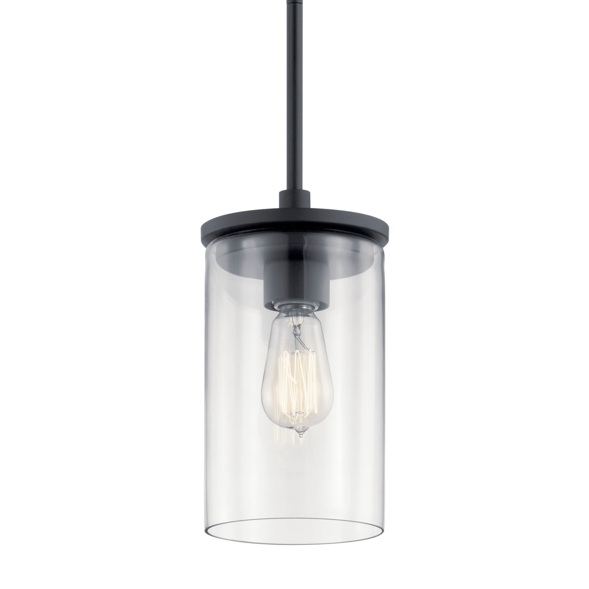 Crosby 6" Mini Pendant, Black Finish - Bees Lighting