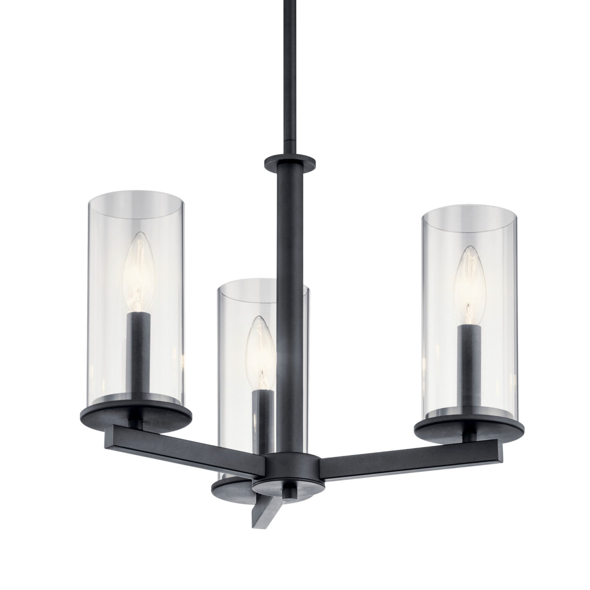 Crosby 18" 3-Light Chandelier, Black Finish - Bees Lighting