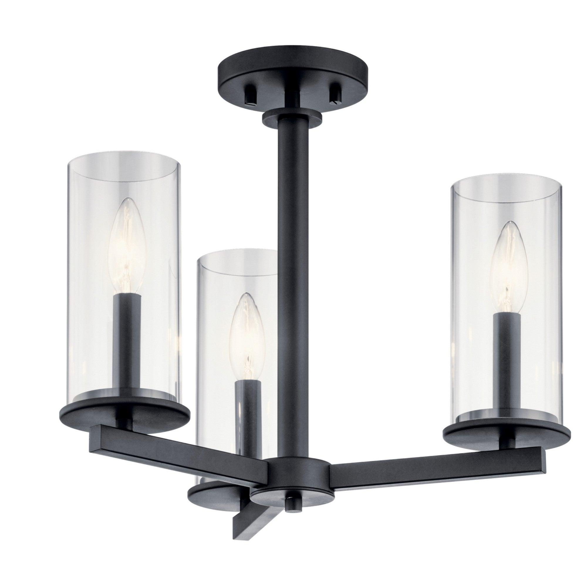 Crosby 18" 3-Light Chandelier, Black Finish - Bees Lighting