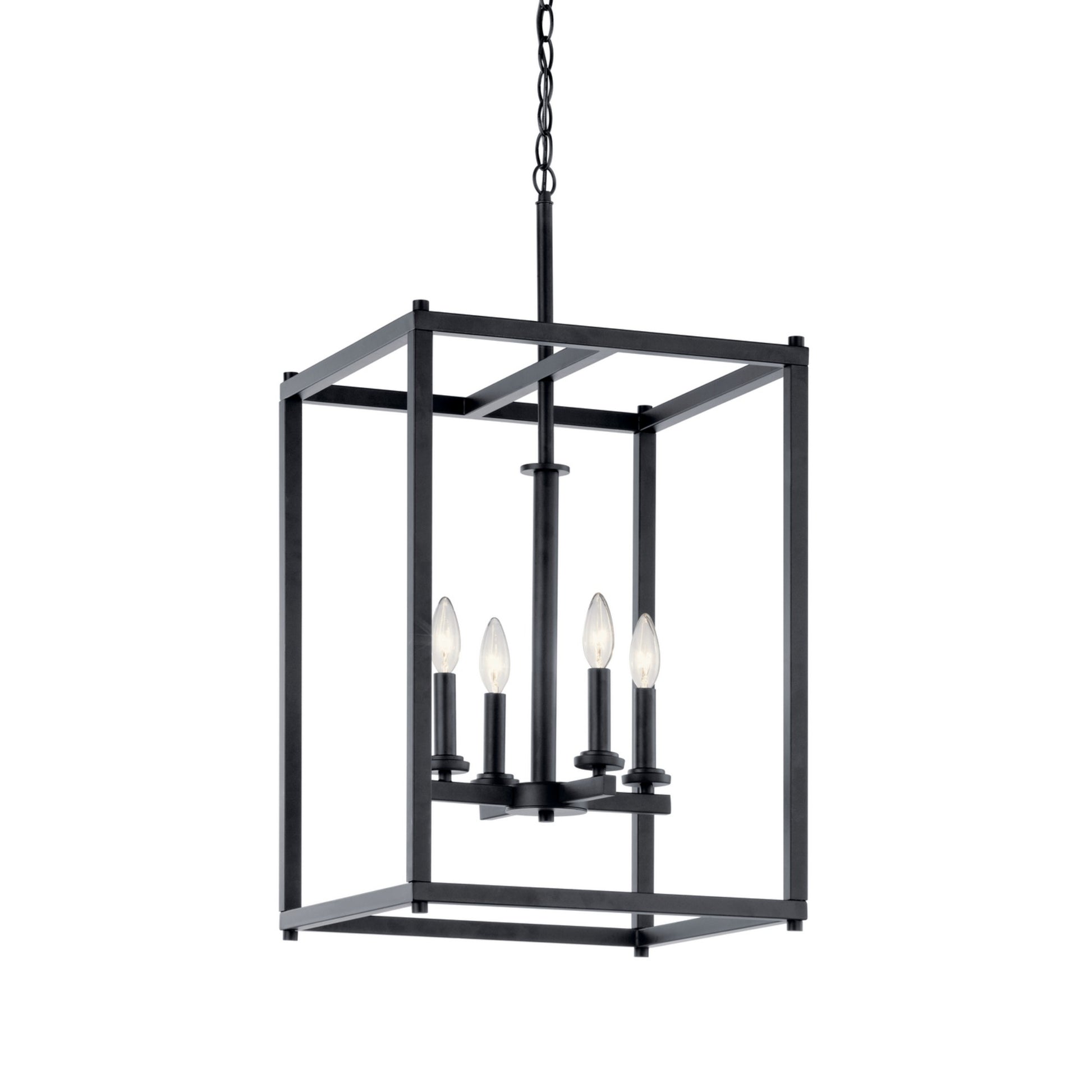 Crosby 16" 4-Light Foyer Pendant, Black Finish - Bees Lighting