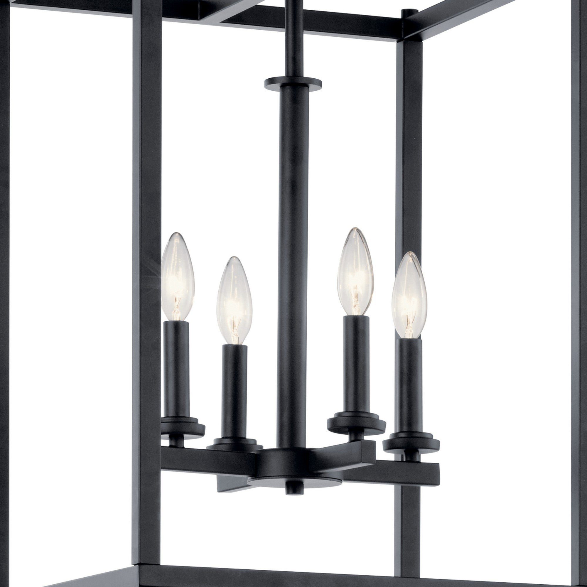 Crosby 16" 4-Light Foyer Pendant, Black Finish - Bees Lighting
