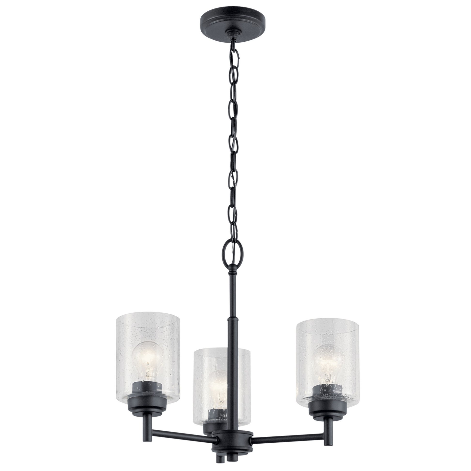 Winslow 18" 3-Light Mini Chandelier, Black Finish - Bees Lighting