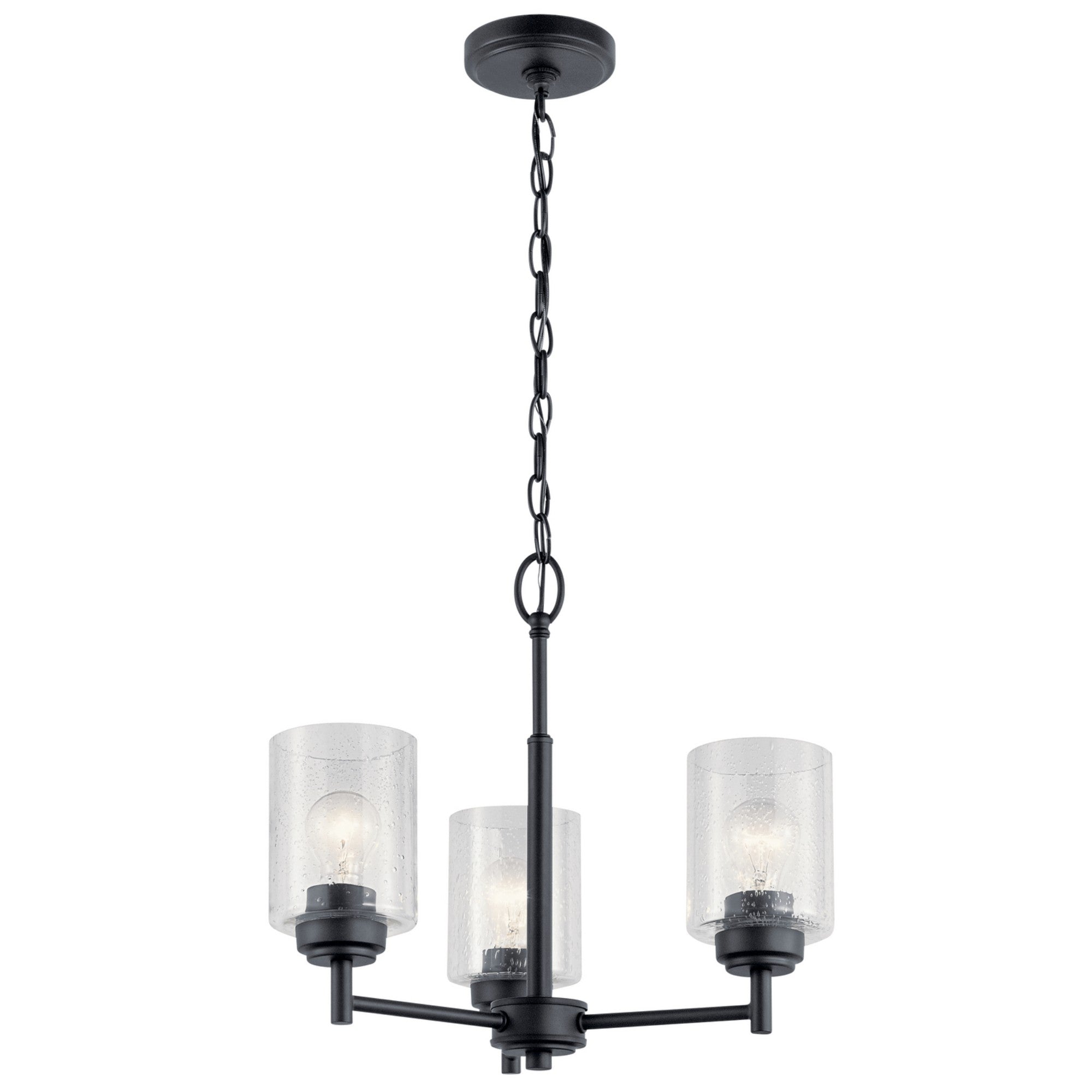 Winslow 18" 3-Light Mini Chandelier, Black Finish - Bees Lighting