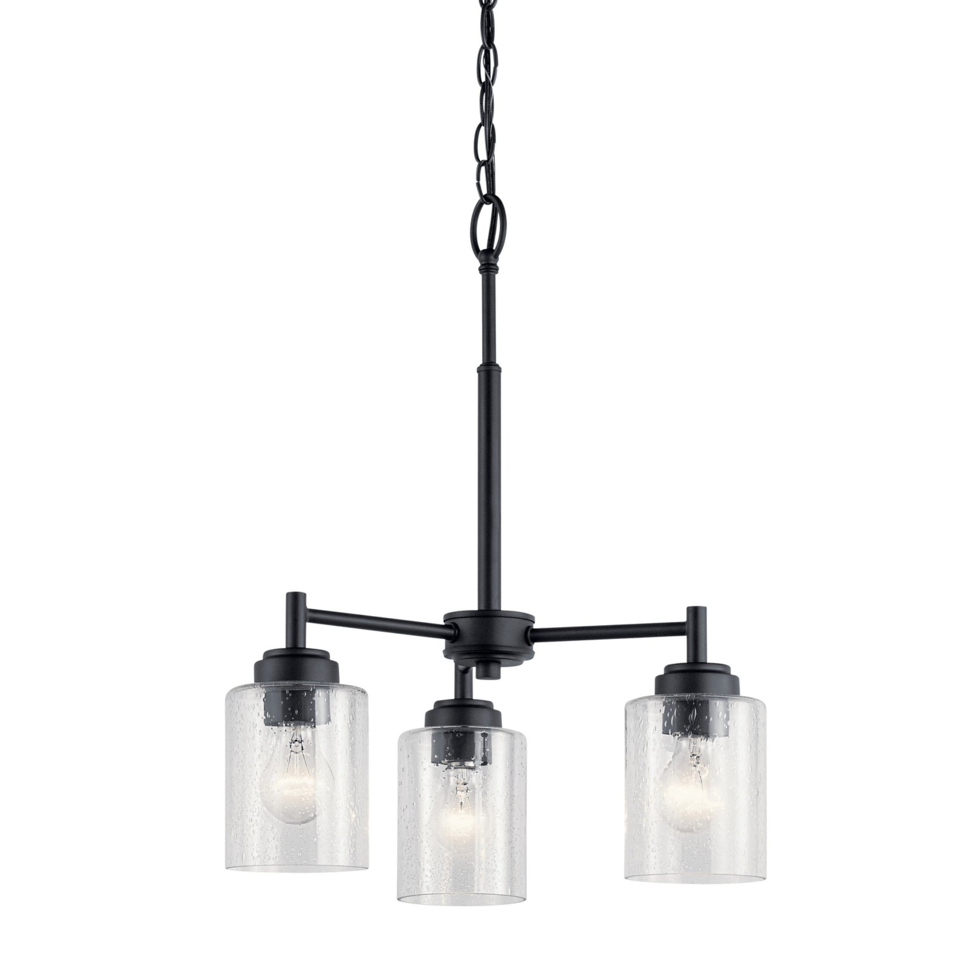 Winslow 18" 3-Light Mini Chandelier, Black Finish - Bees Lighting