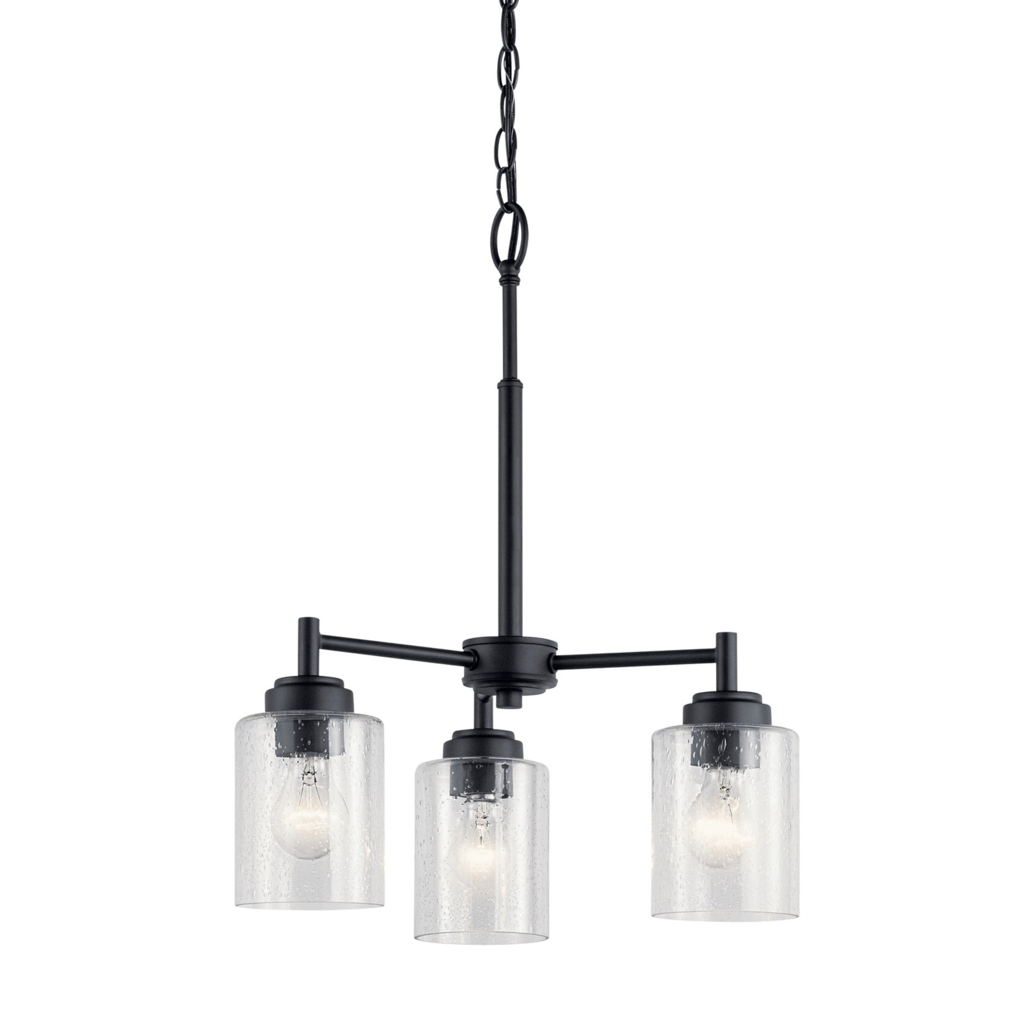 Winslow 18" 3-Light Mini Chandelier, Black Finish - Bees Lighting