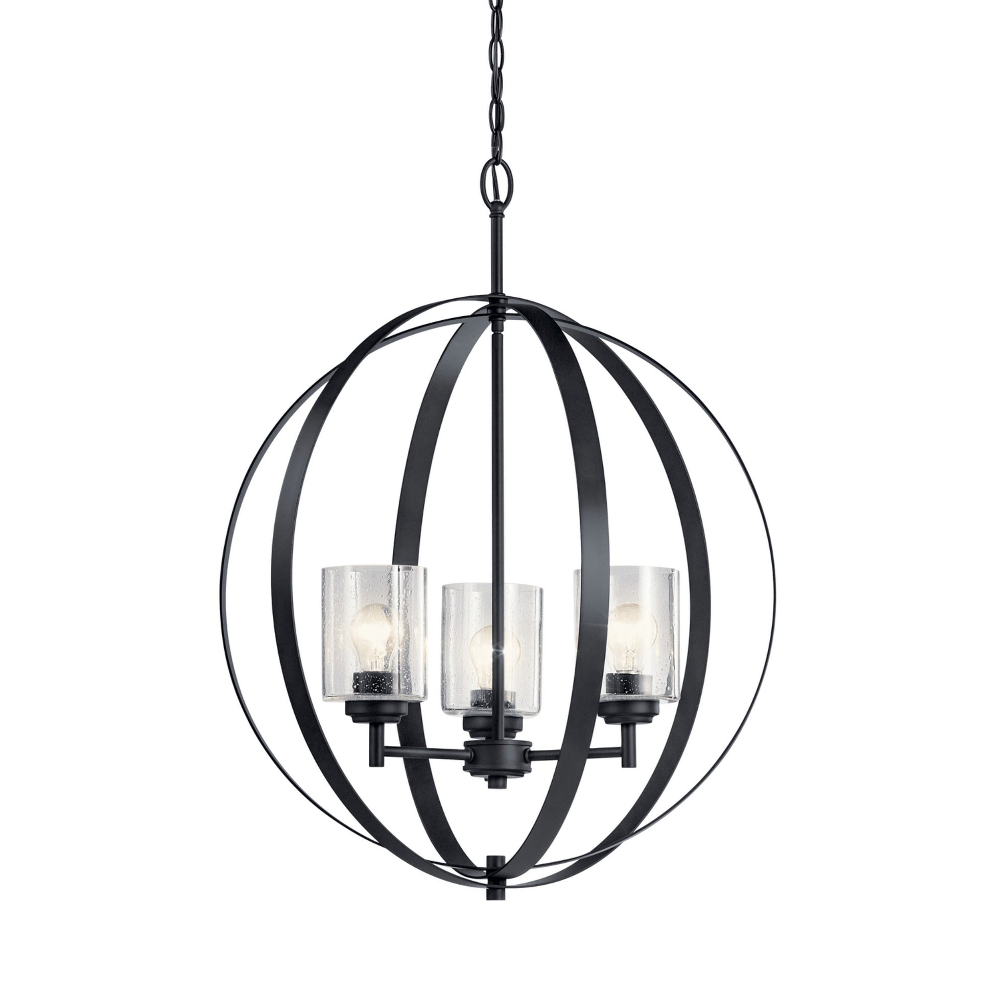 Winslow 25" 3-Light Chandelier, Black Finish - Bees Lighting