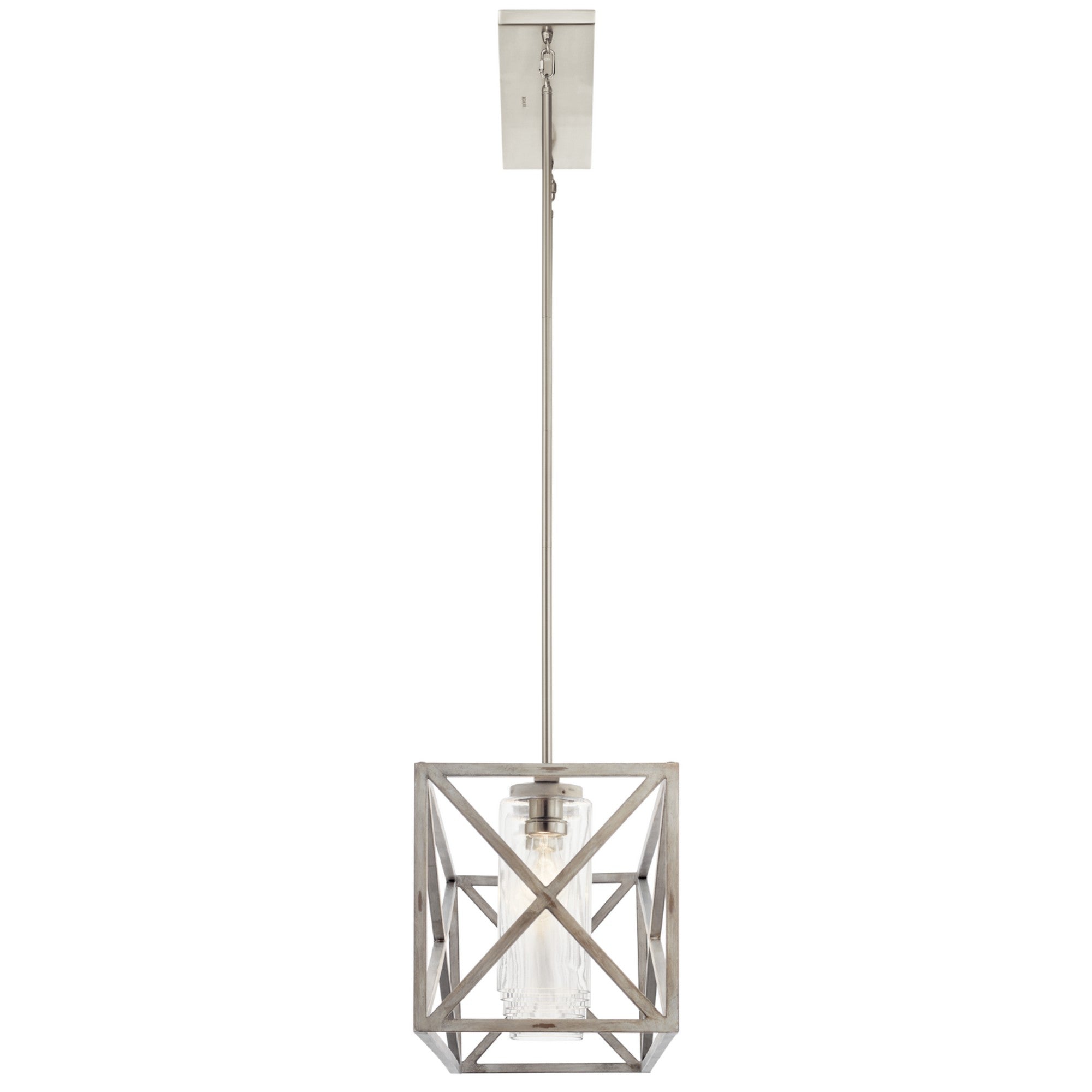 Moorgate 48" 7-Light Linear Chandelier, Distressed Antique White Finish - Bees Lighting