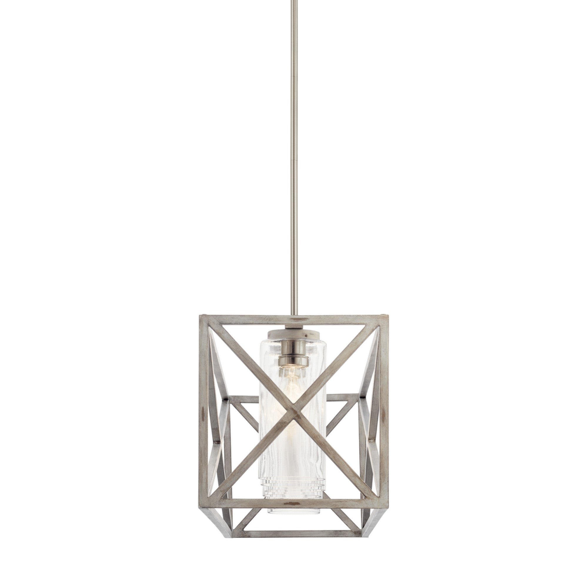 Moorgate 48" 7-Light Linear Chandelier, Distressed Antique White Finish - Bees Lighting