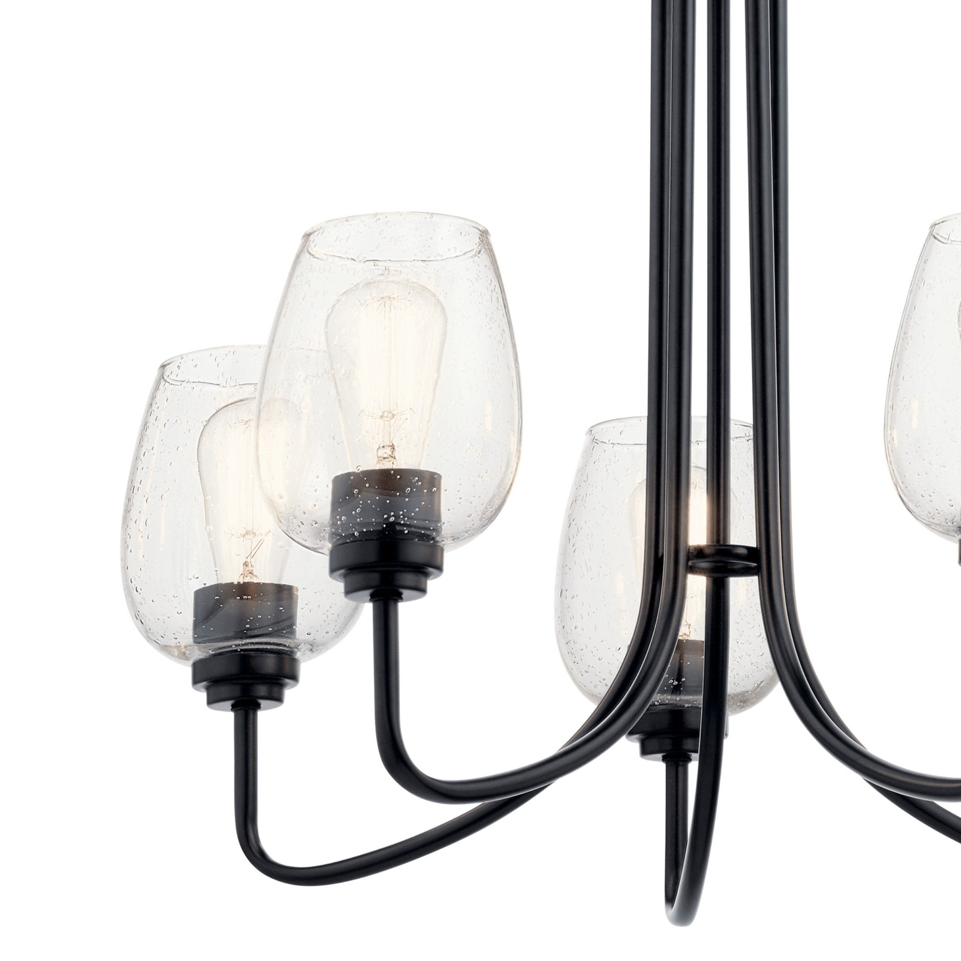 Valserrano 24" 5-Light Chandelier, Black Finish, Clear Seeded Glass - Bees Lighting