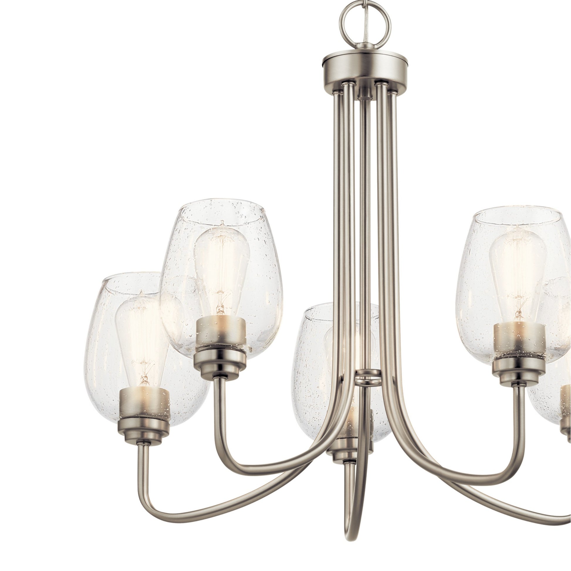 Valserrano 25 in. 5 Lights Chandelier Brushed Nickel Finish Clear Seeded - Bees Lighting
