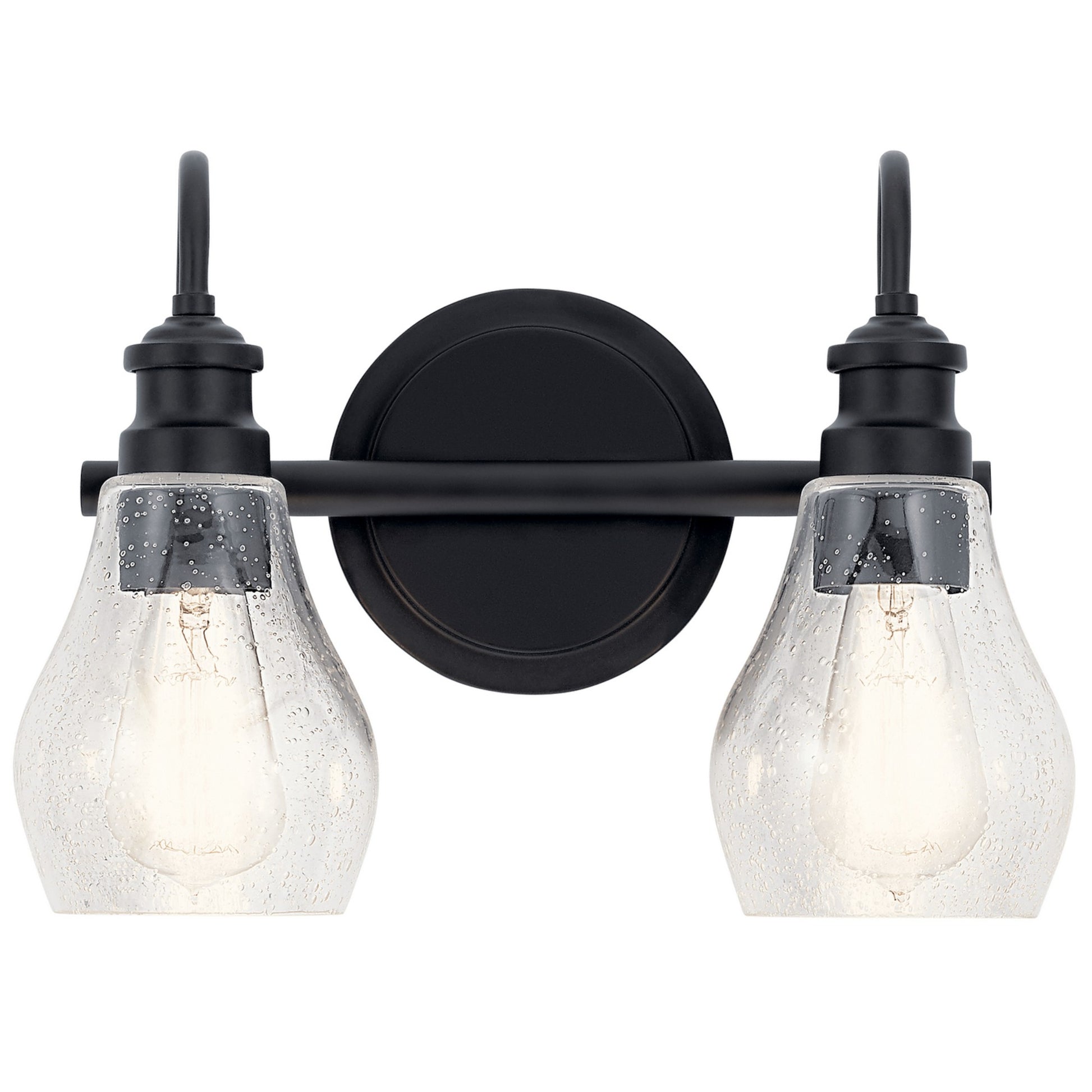 Greenbrier 14" 2-Light Bath Vanity Light, Black Finish - Bees Lighting