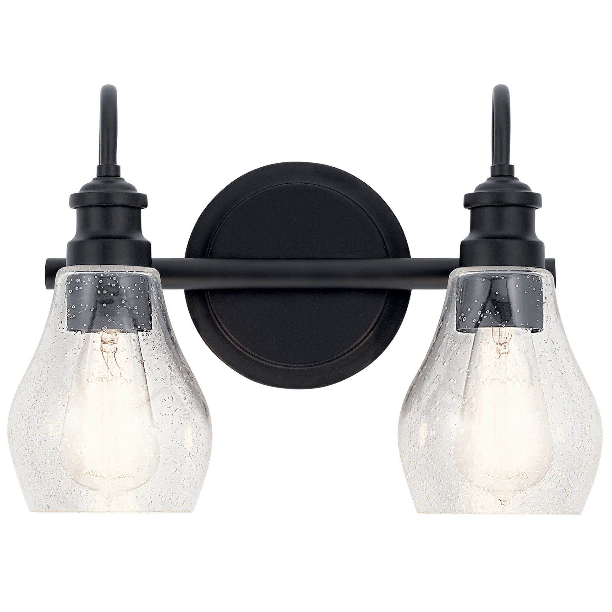 Greenbrier 14" 2-Light Bath Vanity Light, Black Finish - Bees Lighting