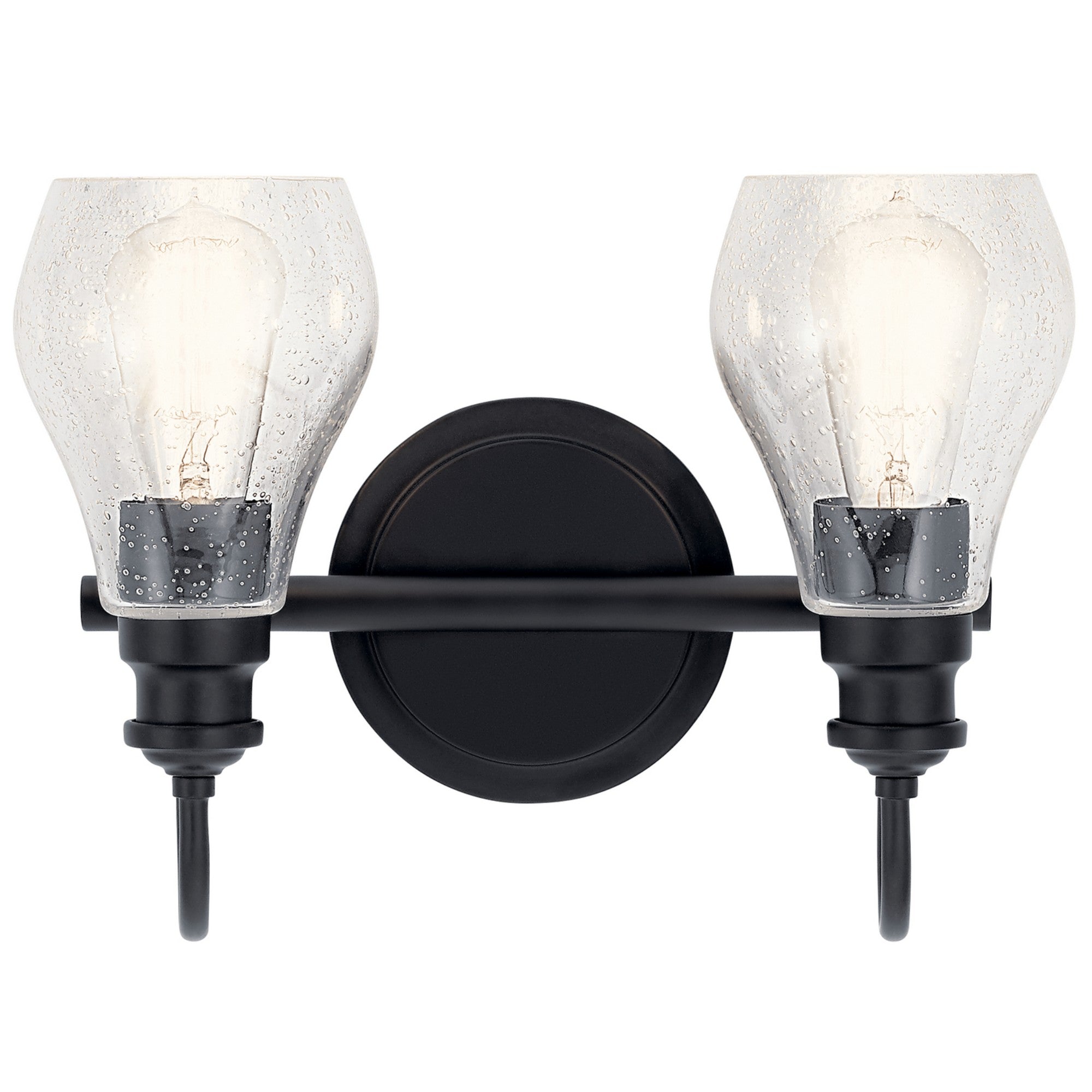 Greenbrier 14" 2-Light Bath Vanity Light, Black Finish - Bees Lighting