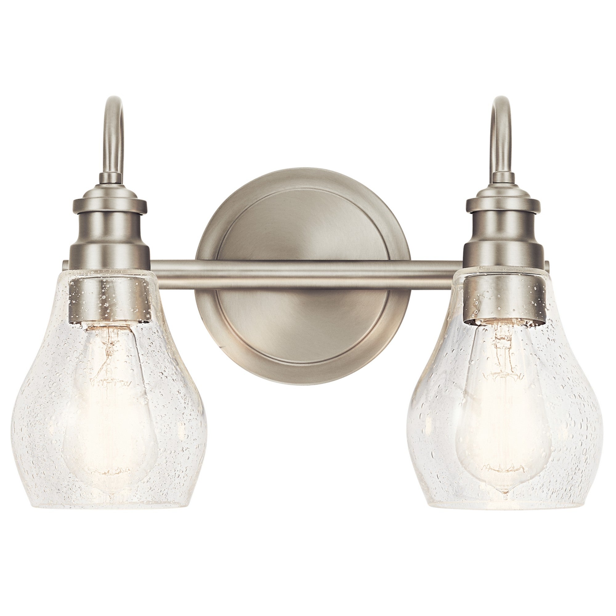 Greenbrier 14" 2-Light Bath Vanity Light, Brushed Nickel Finish - Bees Lighting
