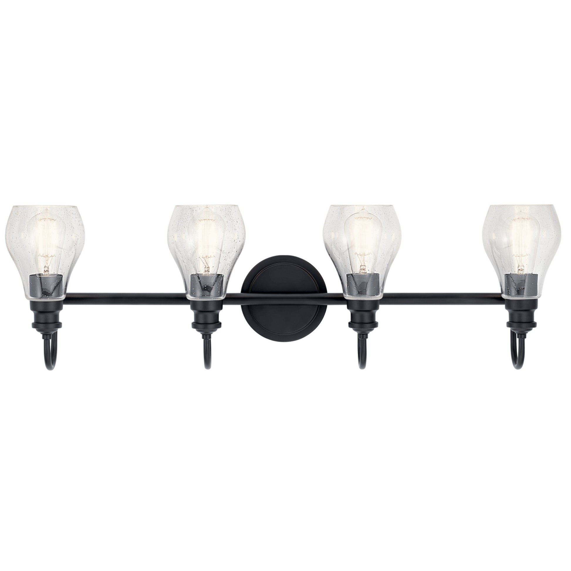 Greenbrier 34" 4-Light Bath Vanity Light, Black Finish - Bees Lighting