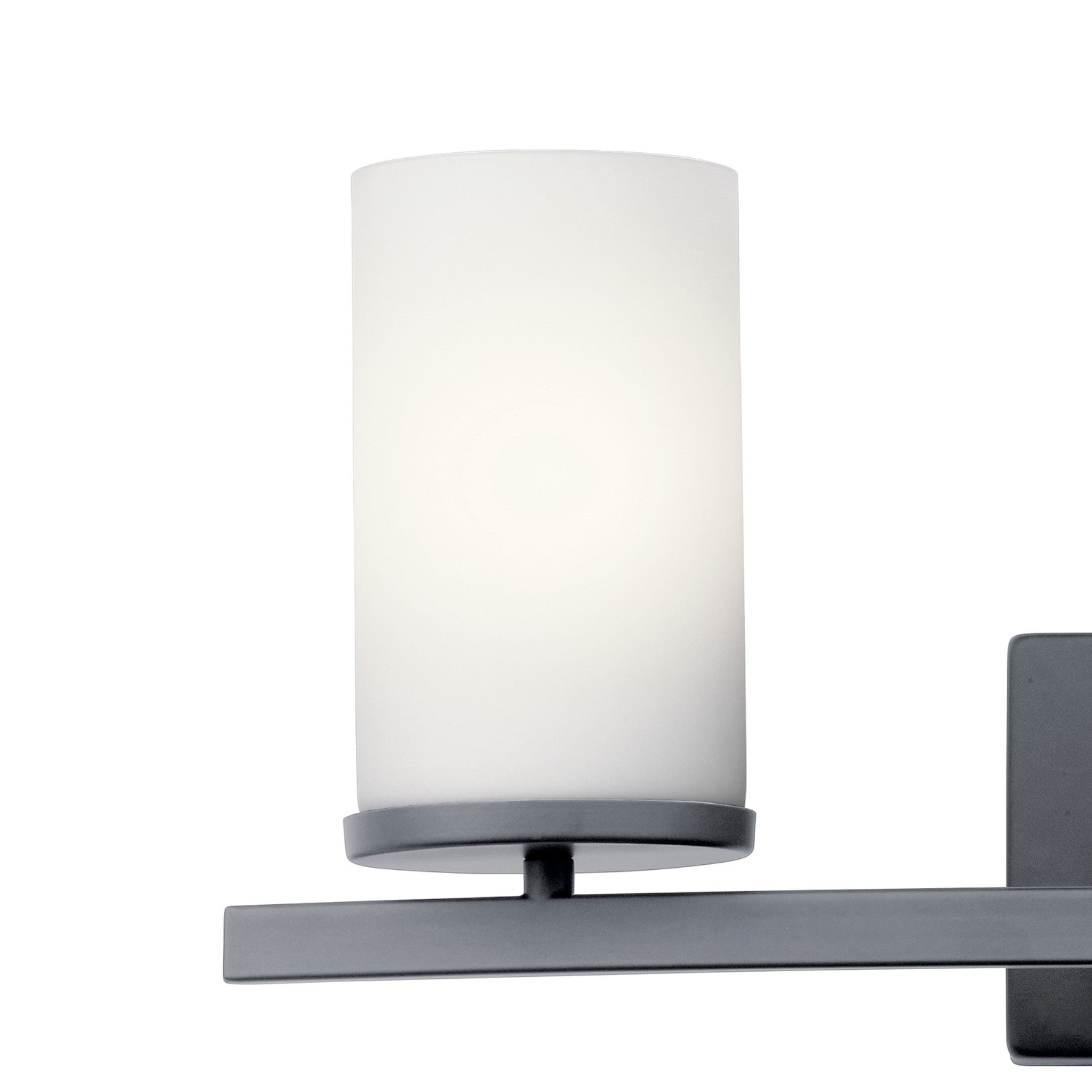 Crosby 23" 3-Light Bath Vanity Light, Black Finish, Etched Glass - Bees Lighting