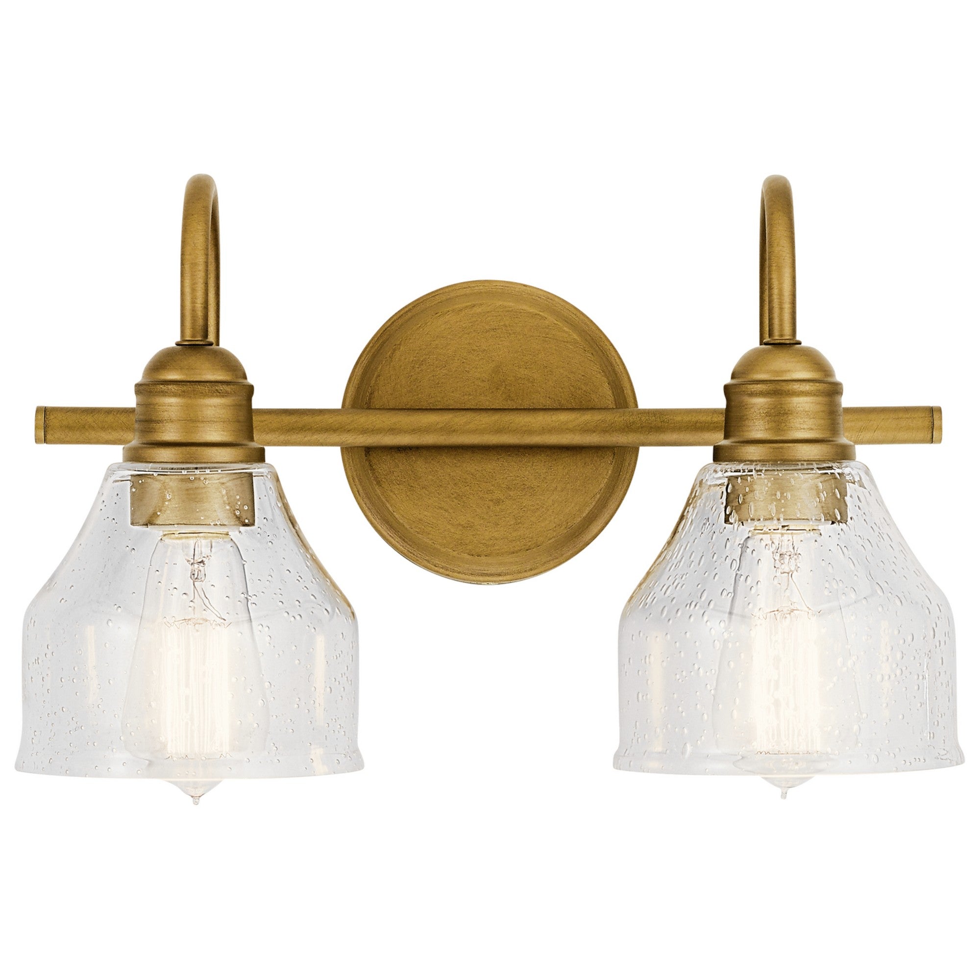 Avery 15" 2-Light Bath Vanity Light, Natural Brass Finish - Bees Lighting
