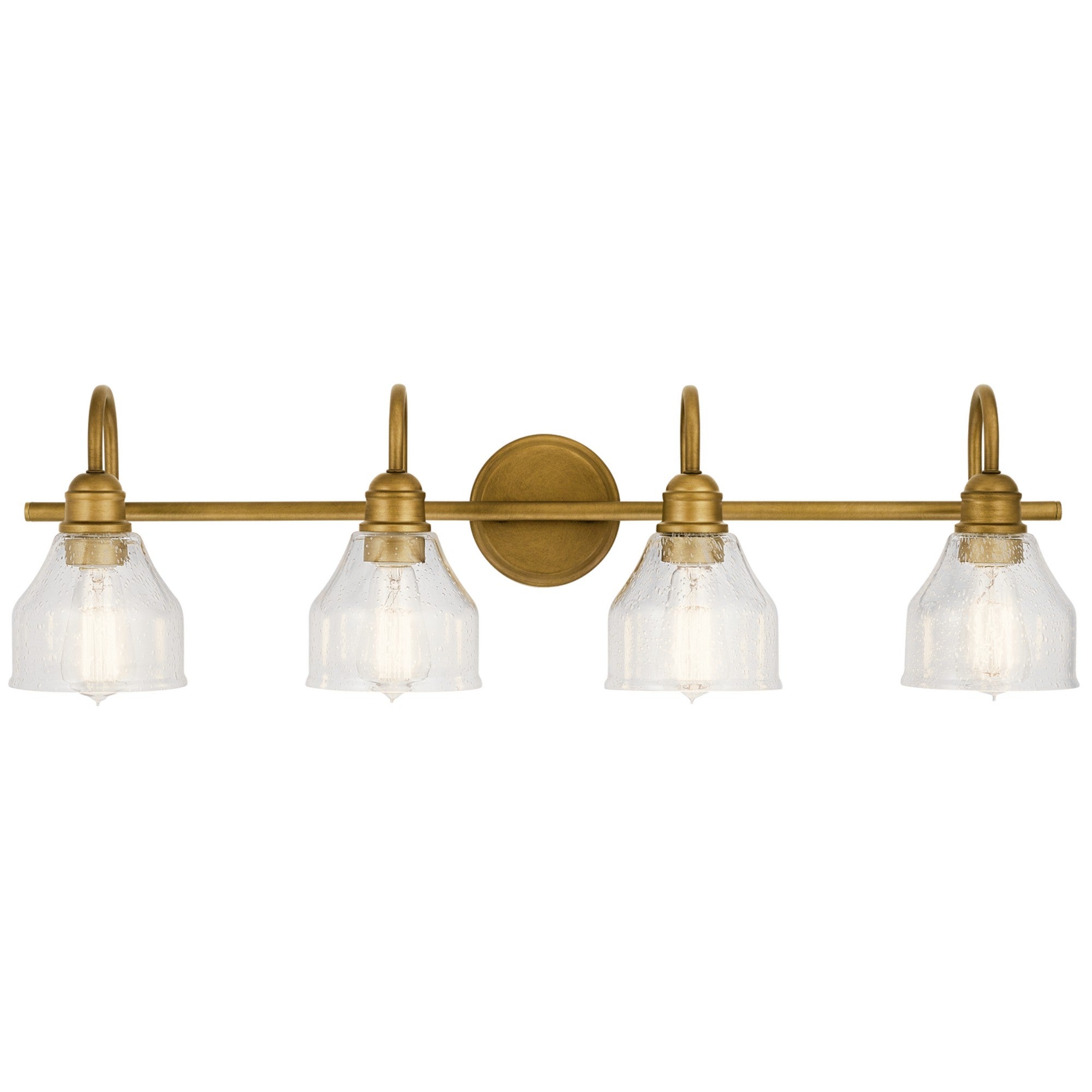 Avery 34" 4-Light Bath Vanity Light, Natural Brass Finish - Bees Lighting