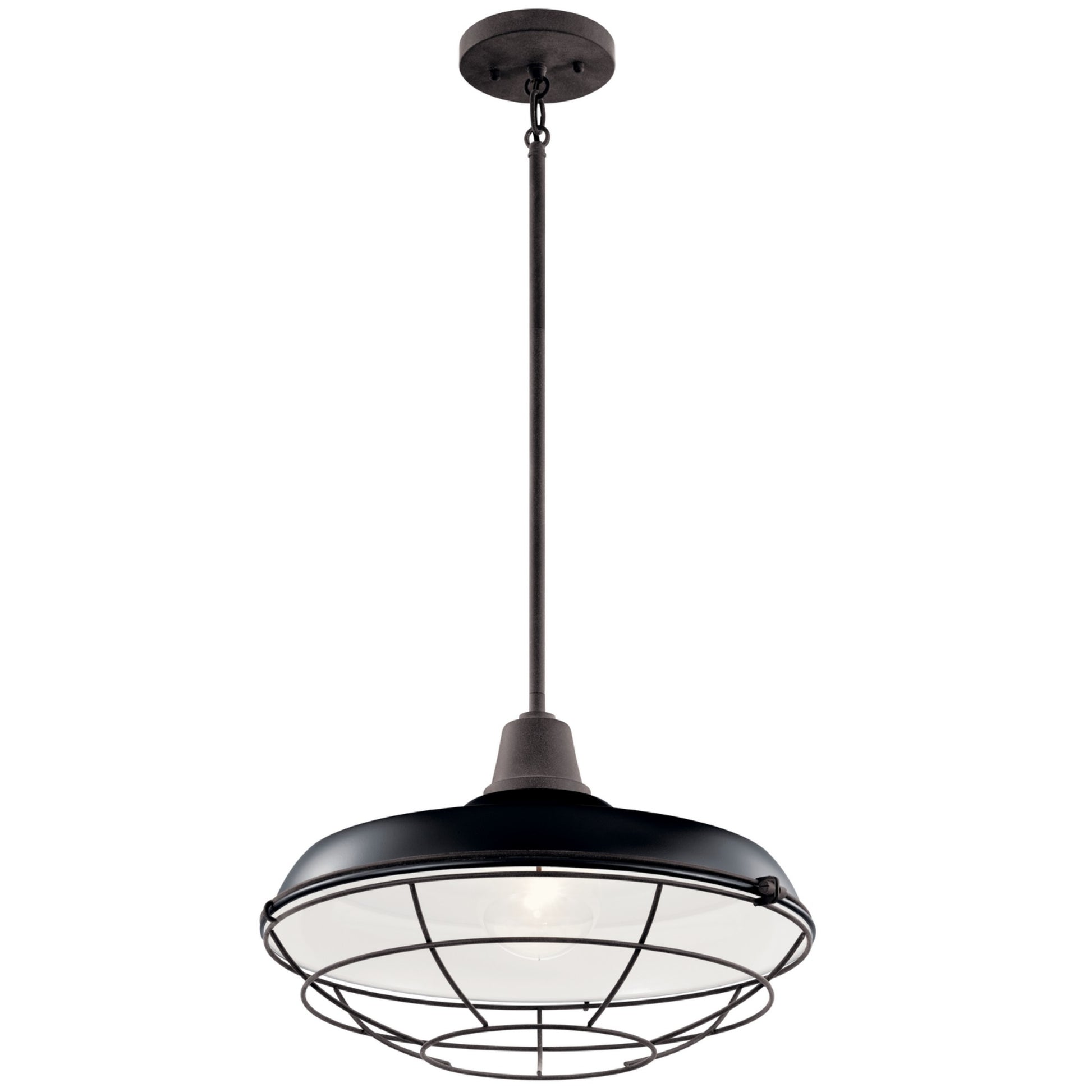Pier 17" Outdoor Convertible Pendant, Black Finish - Bees Lighting