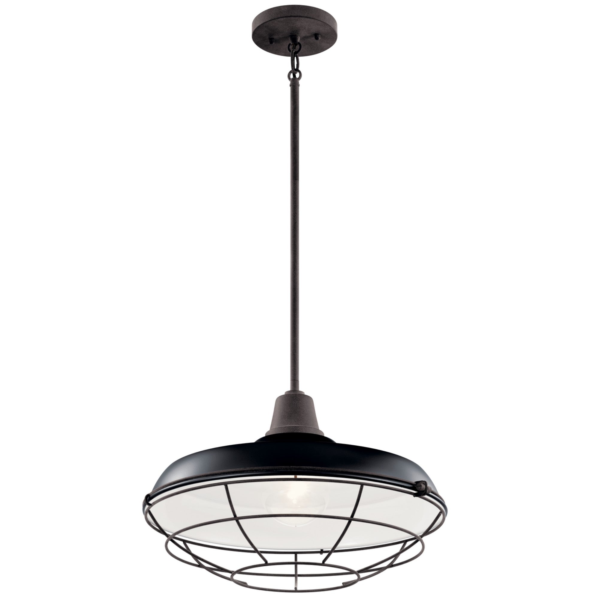 Pier 17" Outdoor Convertible Pendant, Black Finish - Bees Lighting