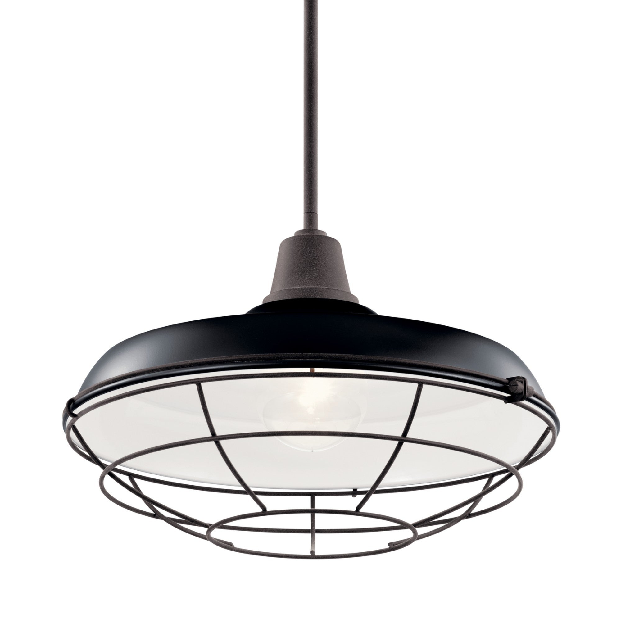 Pier 17" Outdoor Convertible Pendant, Black Finish - Bees Lighting
