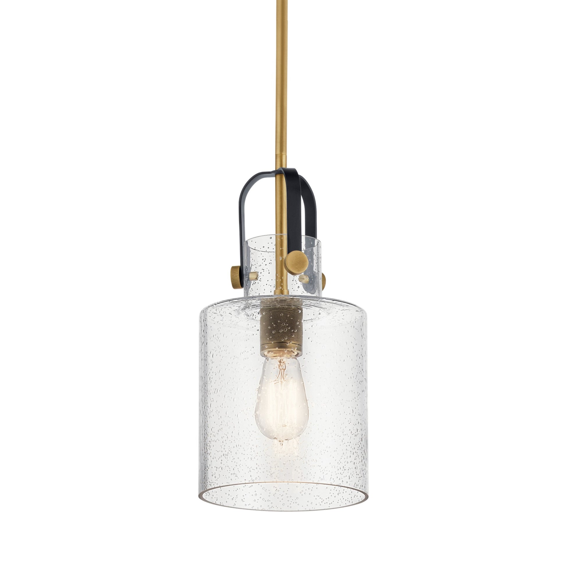 Kitner 7" Pendant, Natural Brass Finish - Bees Lighting