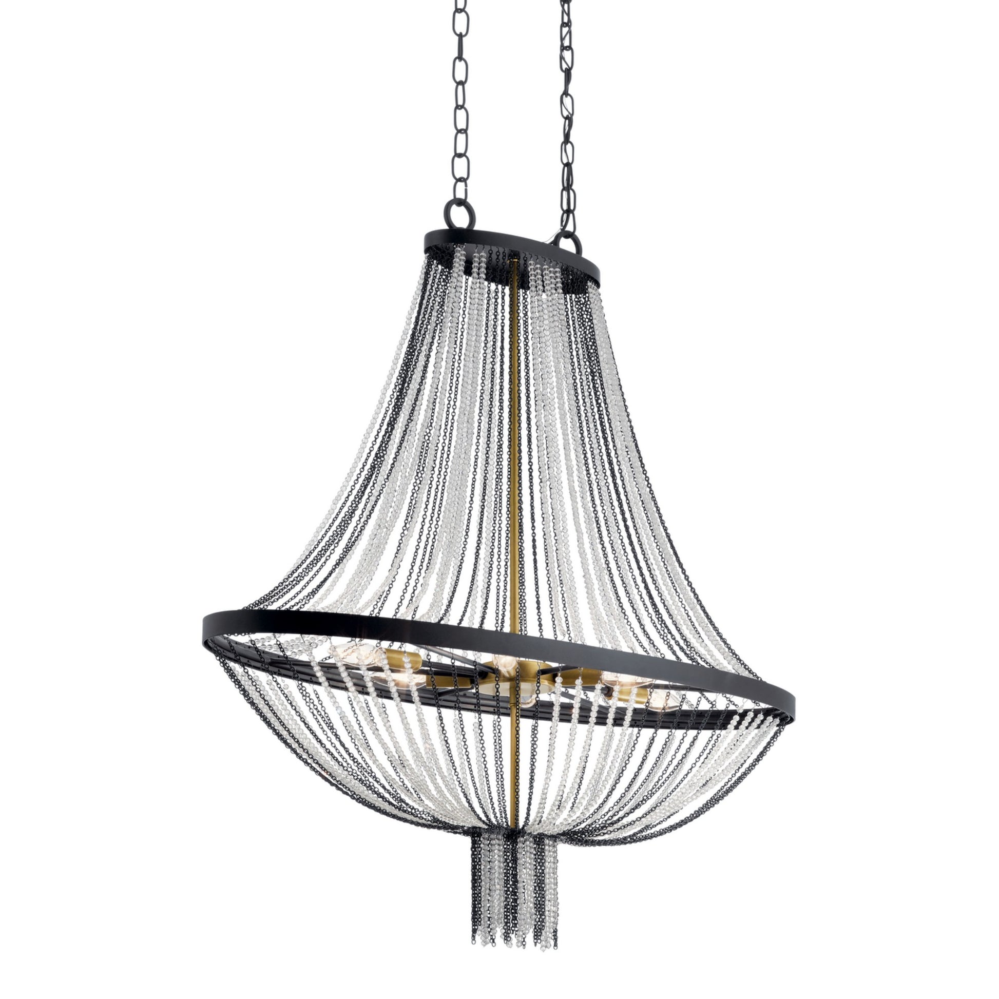 Alexia 36" 6-Light Foyer Chandelier, Textured Black Finish - Bees Lighting