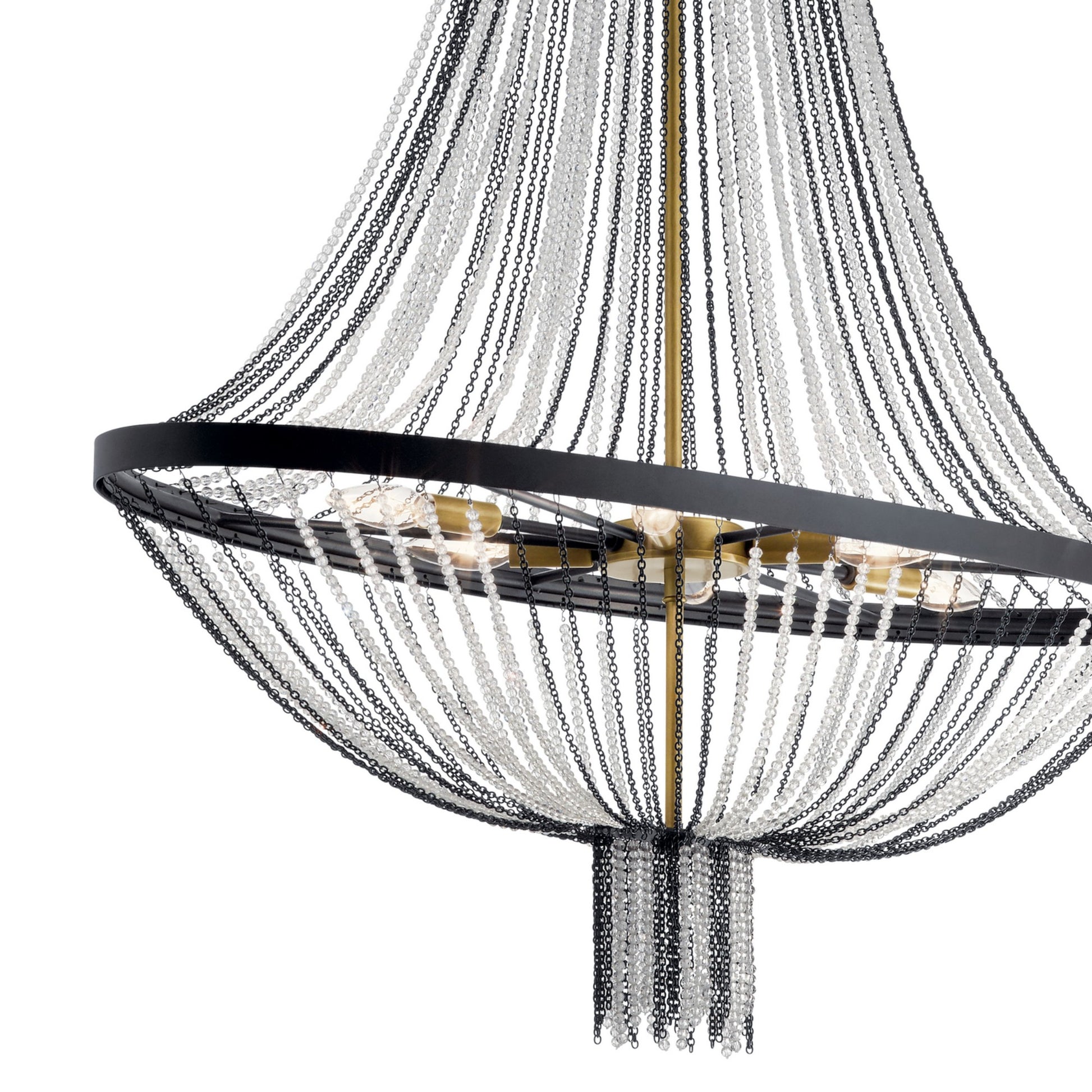 Alexia 36" 6-Light Foyer Chandelier, Textured Black Finish - Bees Lighting