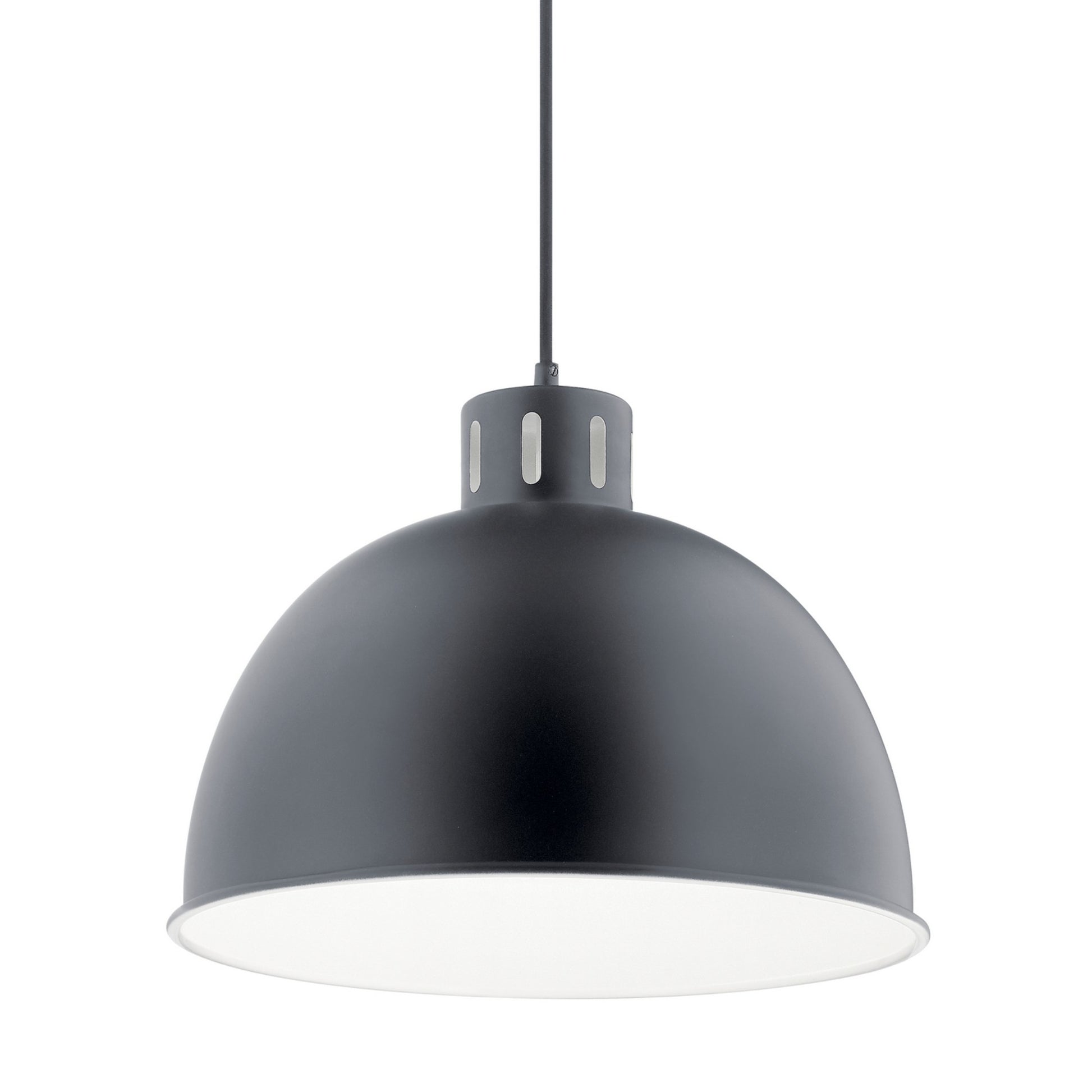 Zailey 16" Dome Pendant, Black Finish - Bees Lighting