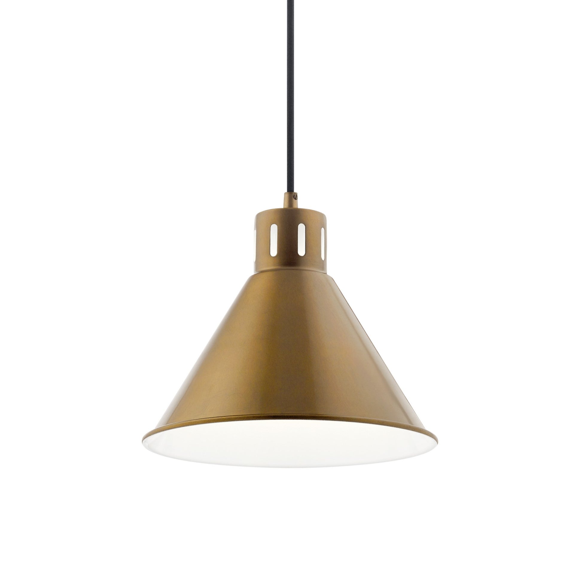 Zailey 11" Cone Pendant, Natural Brass Finish - Bees Lighting
