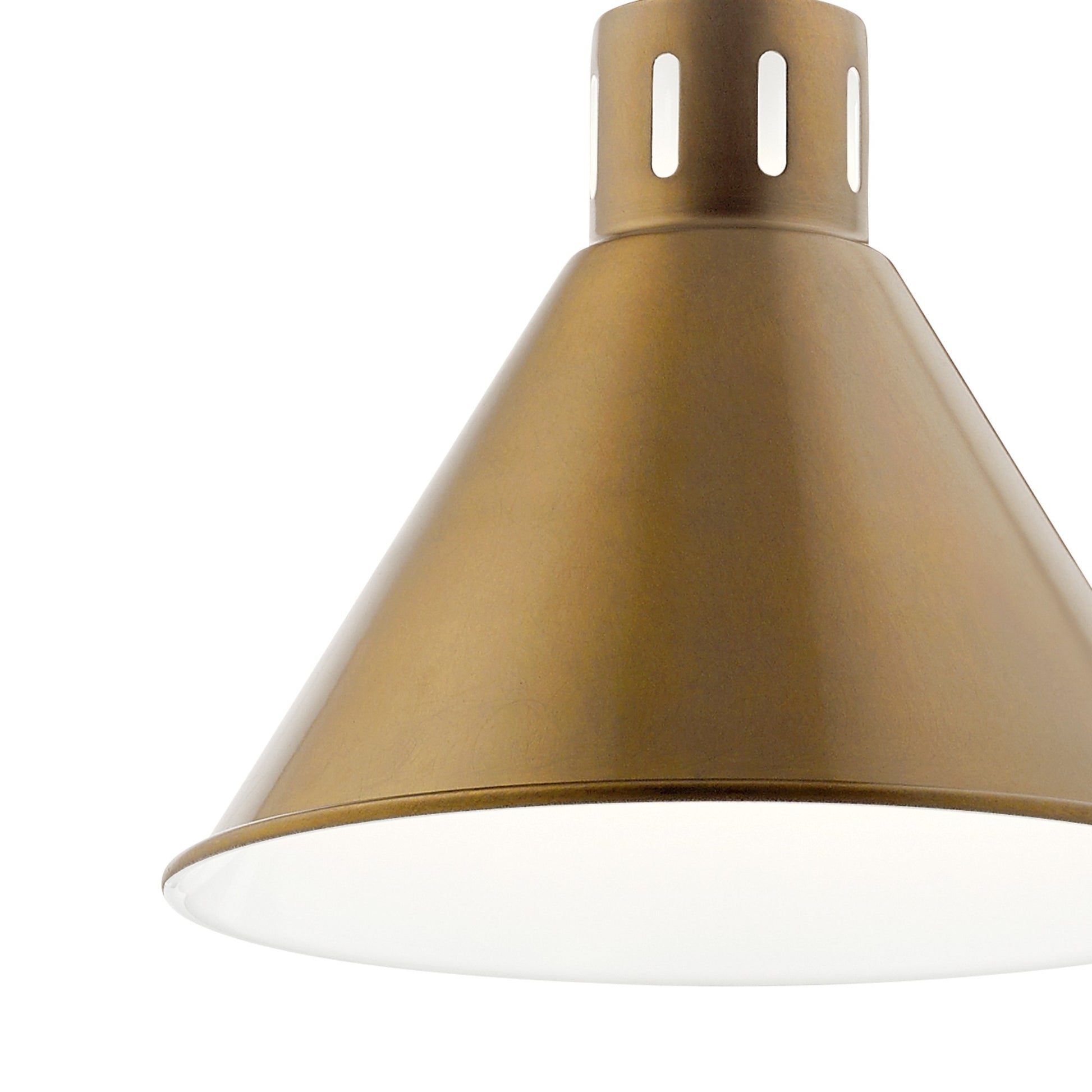 Zailey 11" Cone Pendant, Natural Brass Finish - Bees Lighting