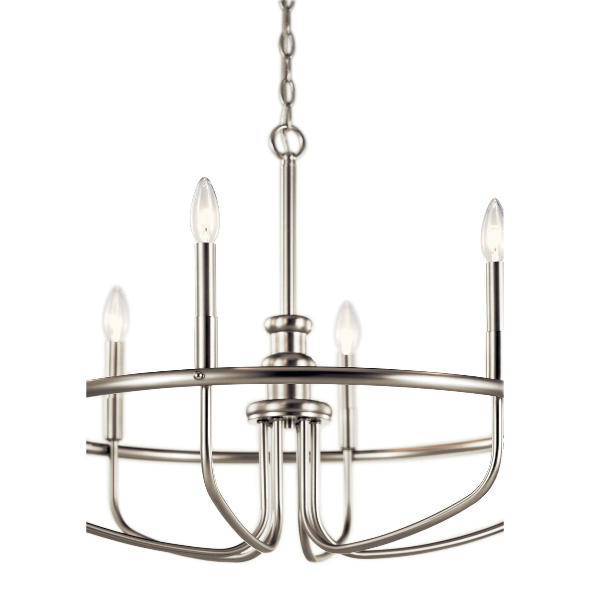 Capitol Hill 29" 6-Light Chandelier, Brushed Nickel Finish - Bees Lighting