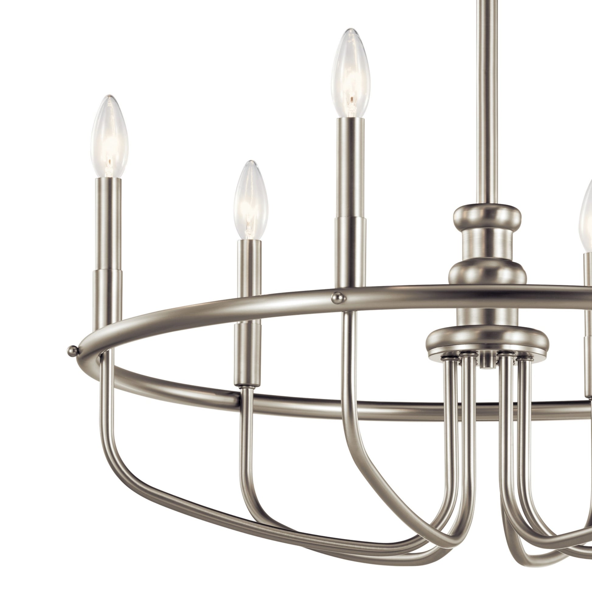 Capitol Hill 29" 6-Light Chandelier, Brushed Nickel Finish - Bees Lighting