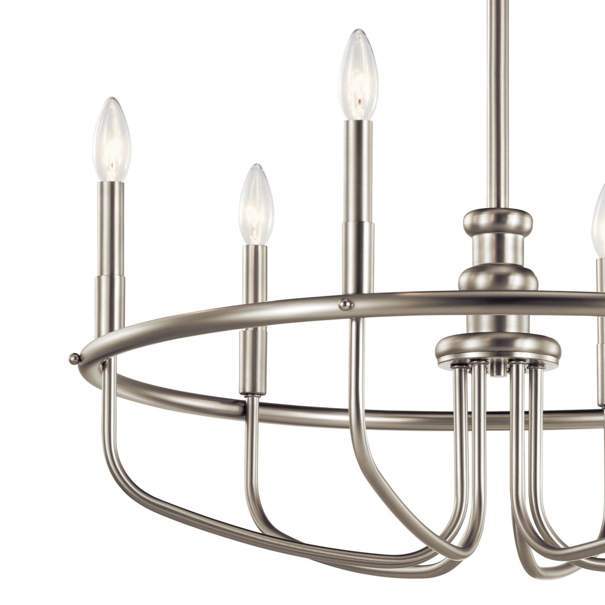 Capitol Hill 29" 6-Light Chandelier, Brushed Nickel Finish - Bees Lighting