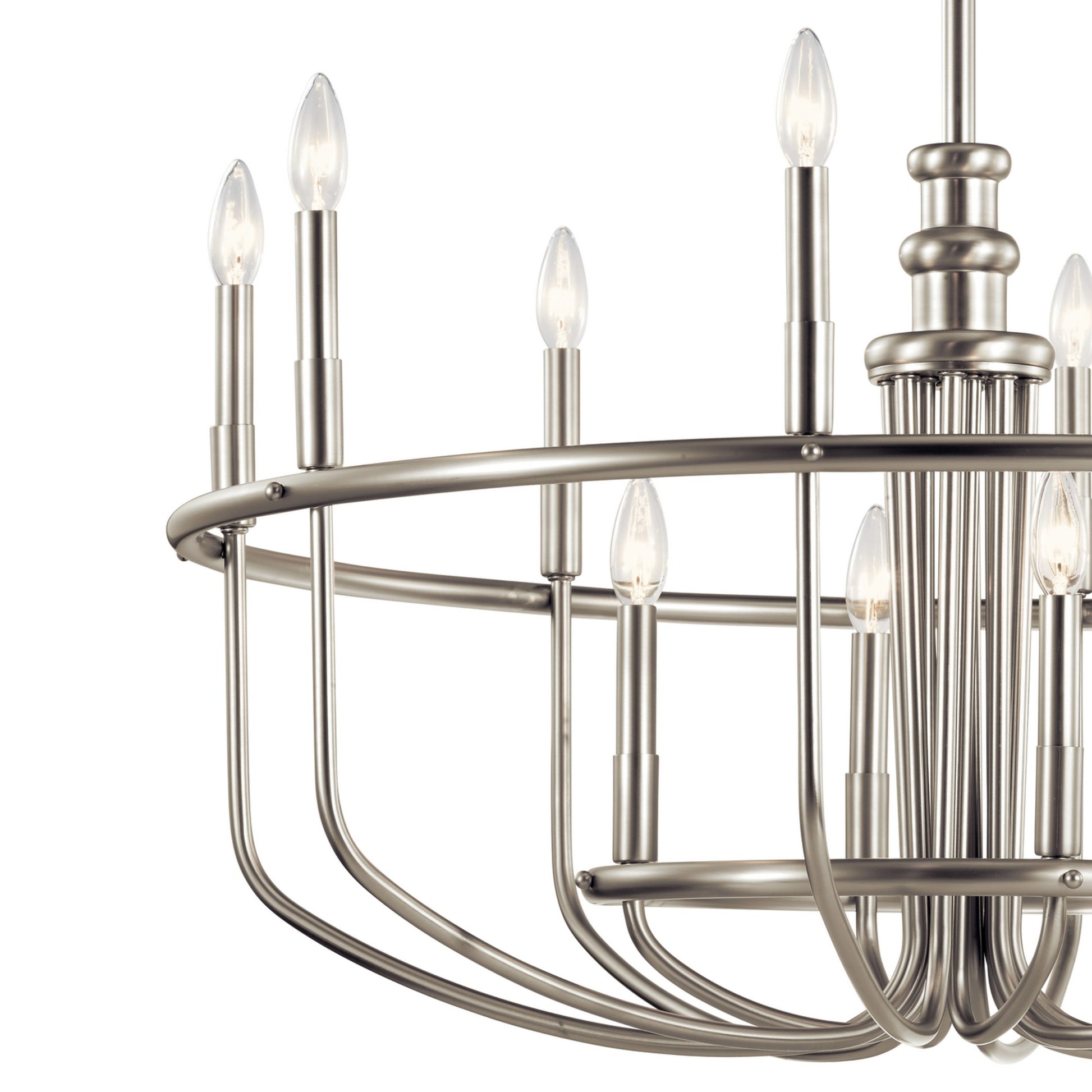 Capitol Hill 35" 12-Light Chandelier, Brushed Nickel Finish - Bees Lighting