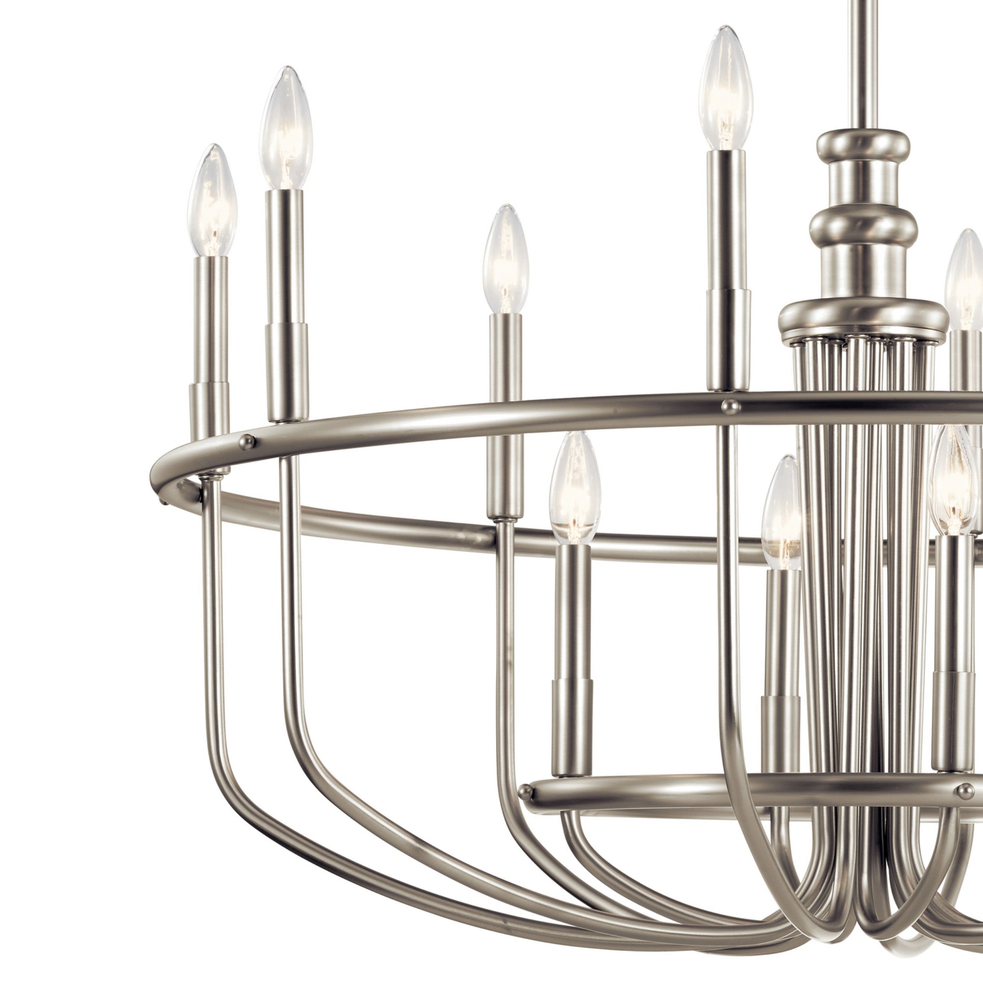 Capitol Hill 35" 12-Light Chandelier, Brushed Nickel Finish - Bees Lighting