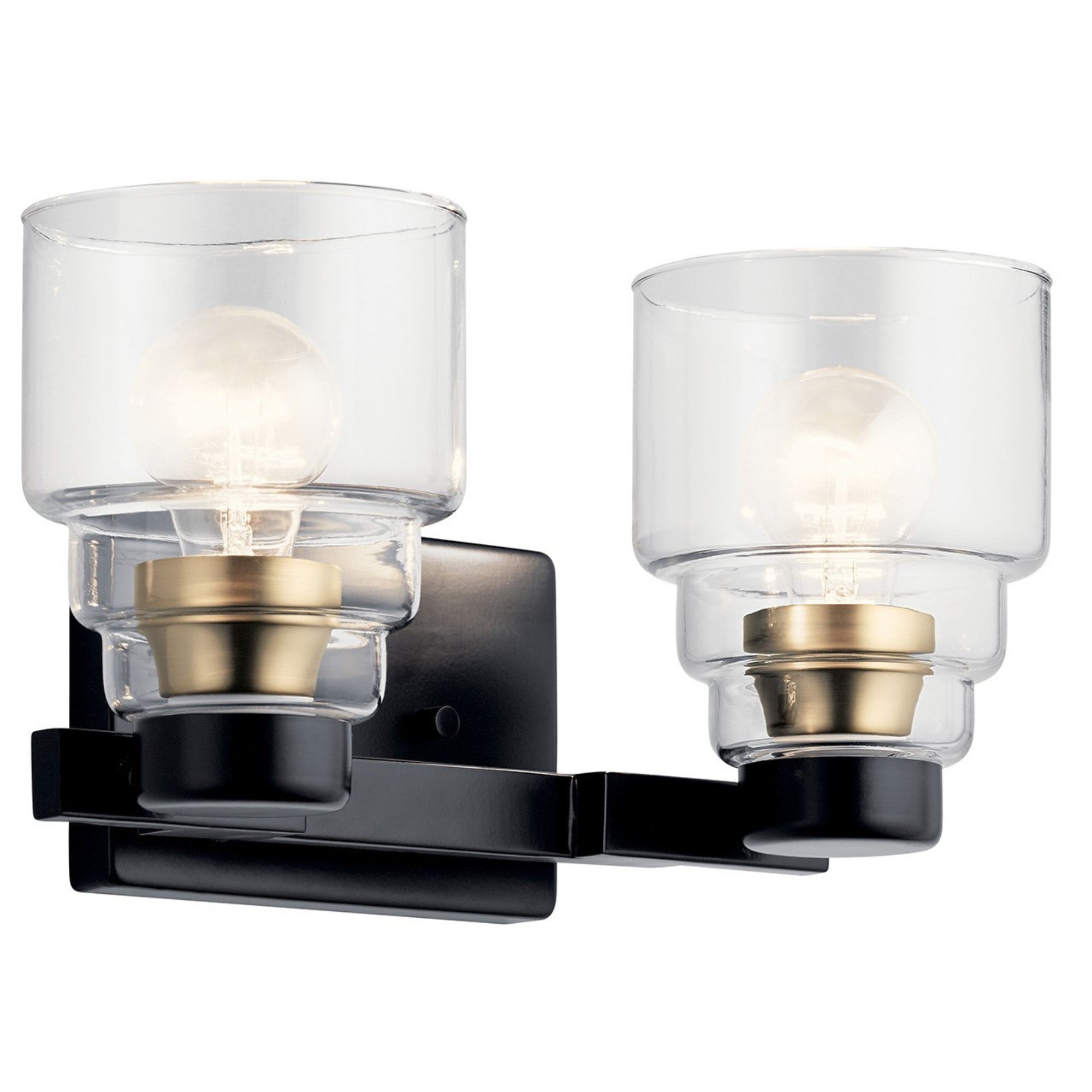 Vionnet 15" 2-Light Bath Vanity Light, Black Finish - Bees Lighting