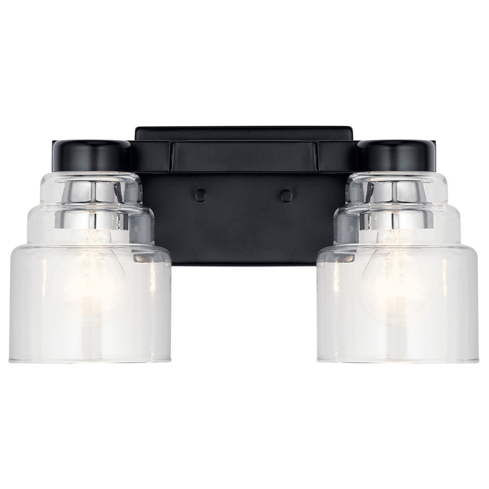 Vionnet 15" 2-Light Bath Vanity Light, Black Finish - Bees Lighting
