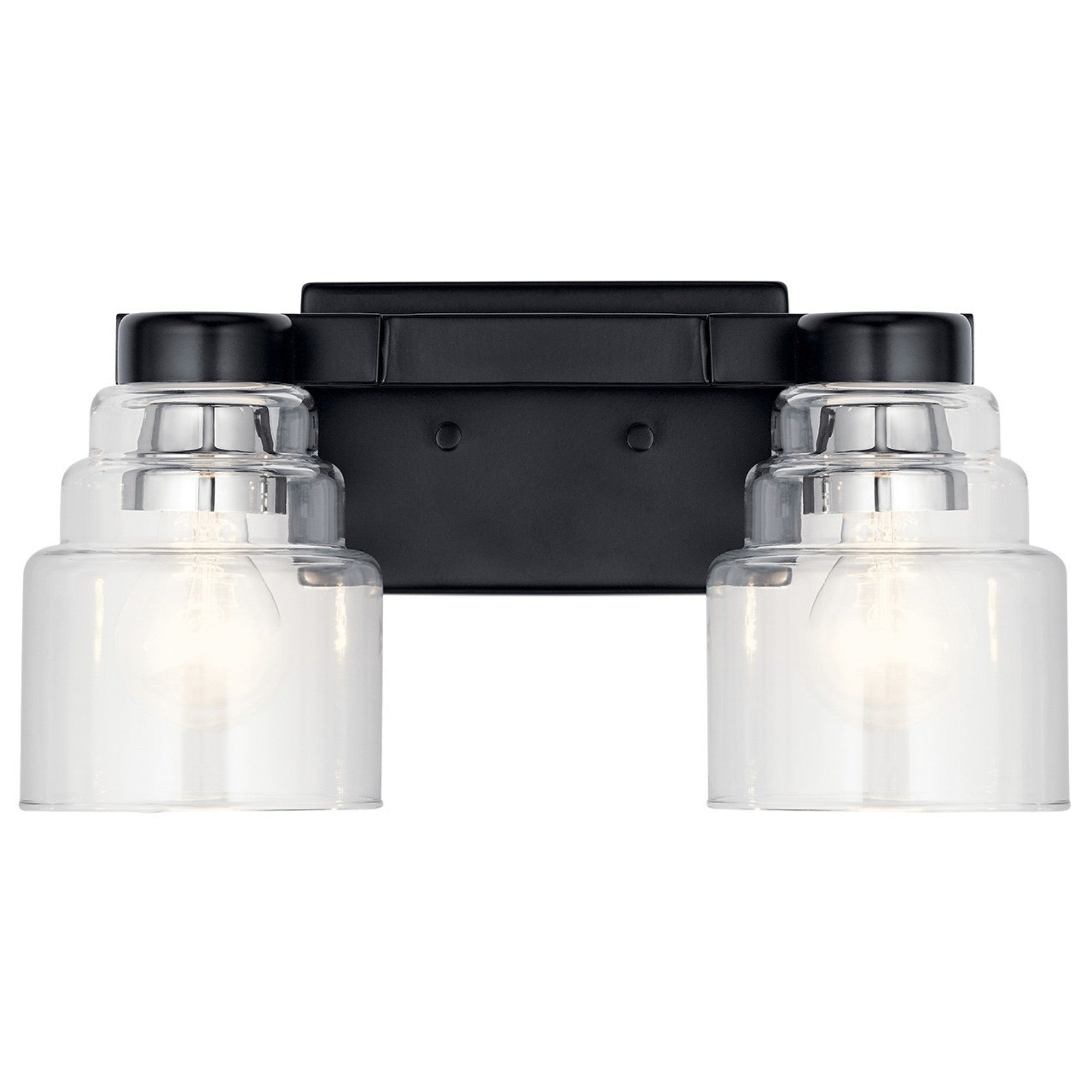 Vionnet 15" 2-Light Bath Vanity Light, Black Finish - Bees Lighting