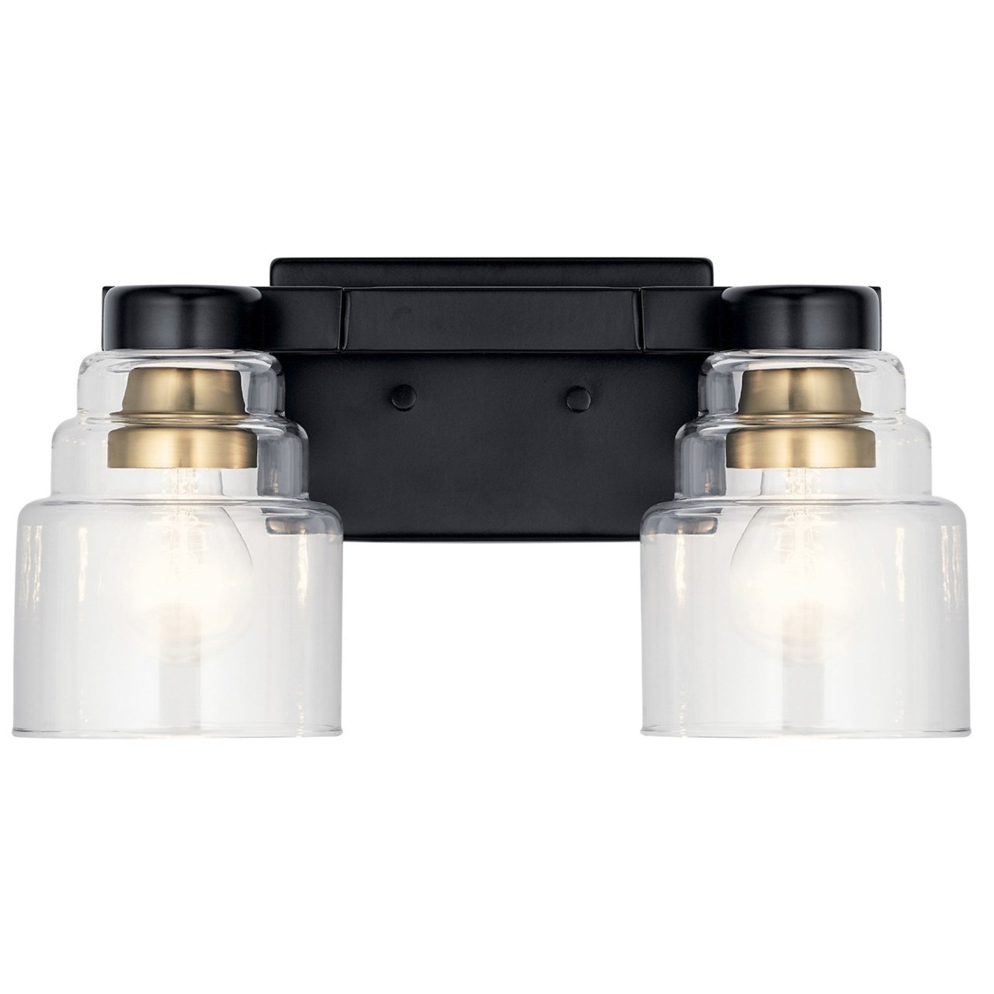 Vionnet 15" 2-Light Bath Vanity Light, Black Finish - Bees Lighting