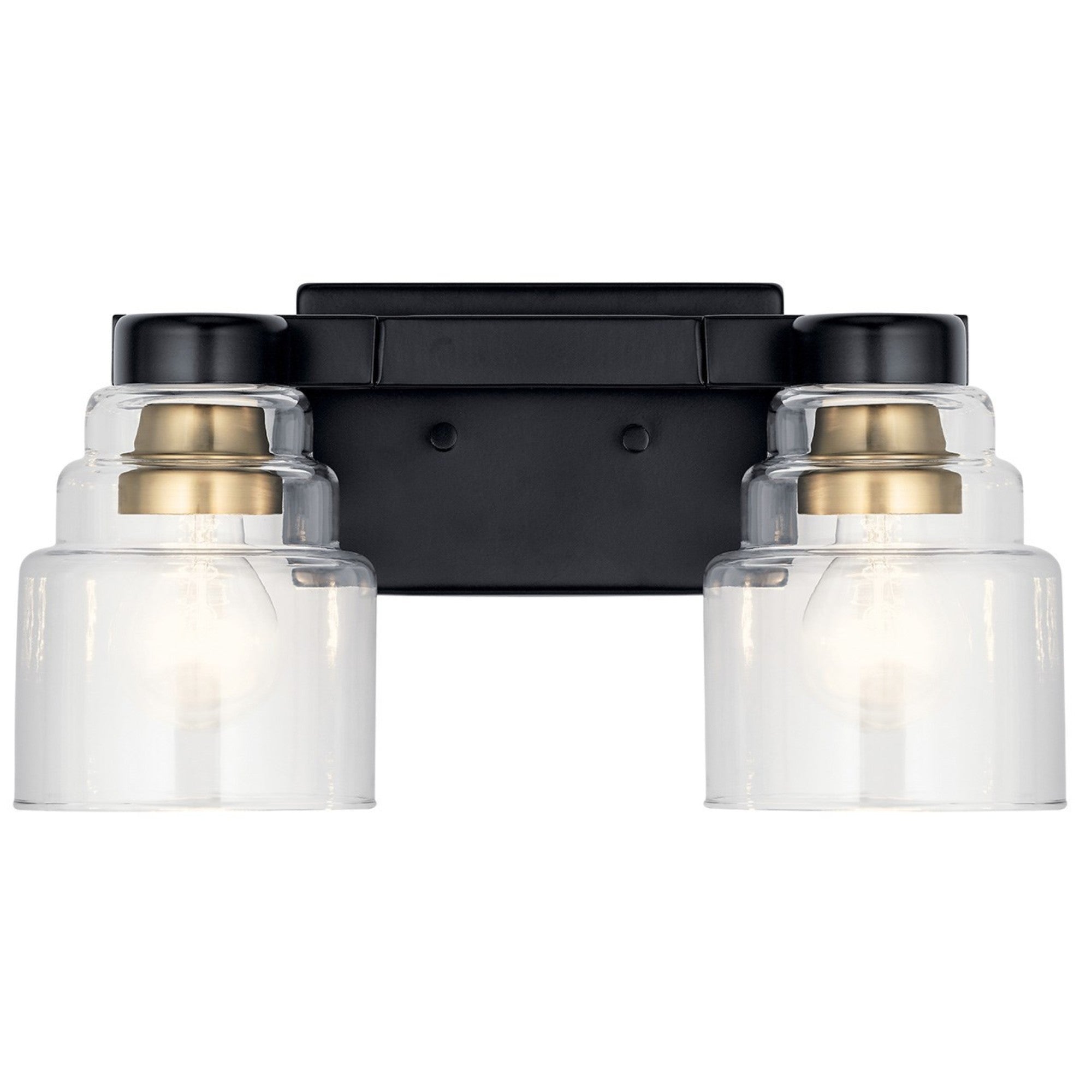 Vionnet 15" 2-Light Bath Vanity Light, Black Finish - Bees Lighting