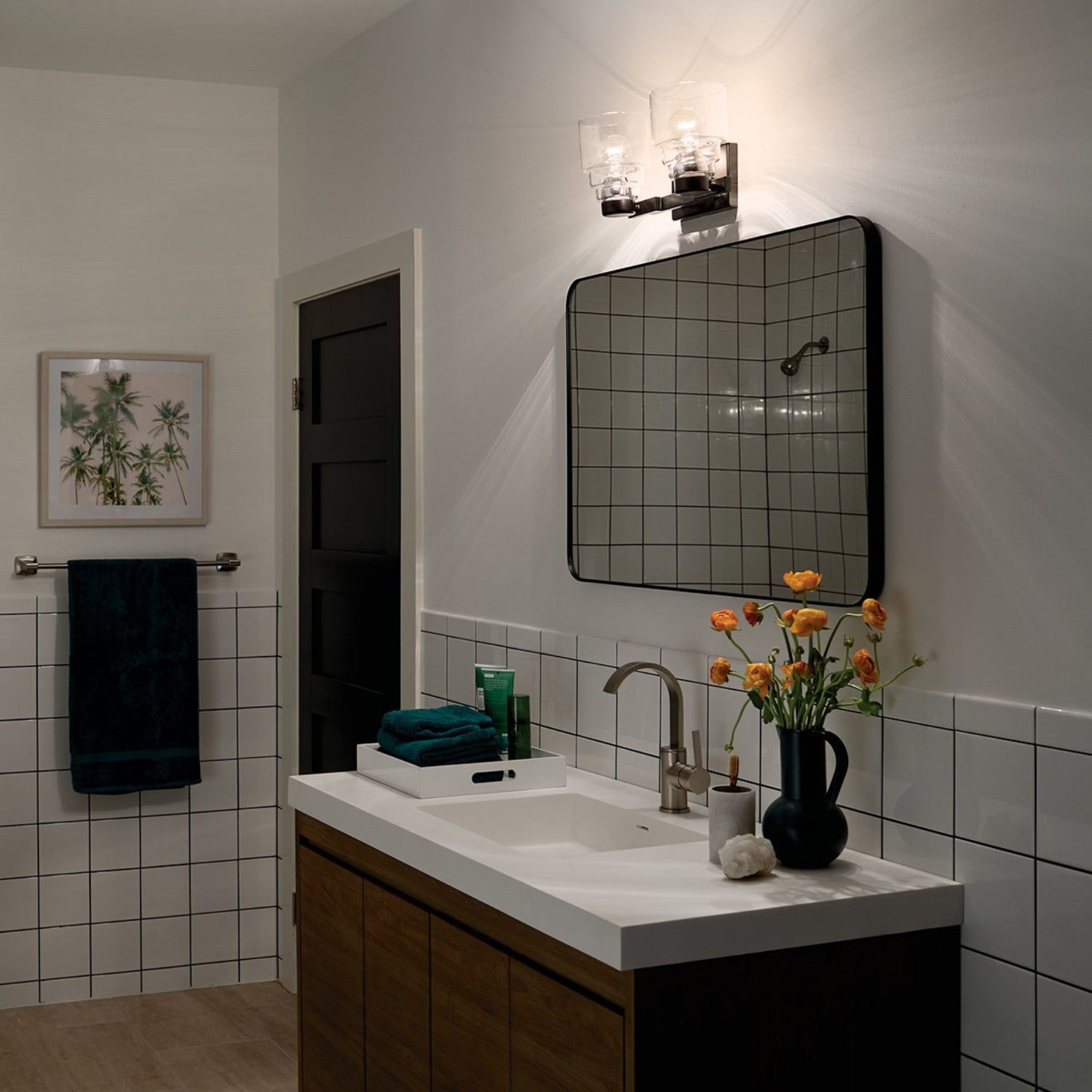 Vionnet 15" 2-Light Bath Vanity Light, Black Finish - Bees Lighting