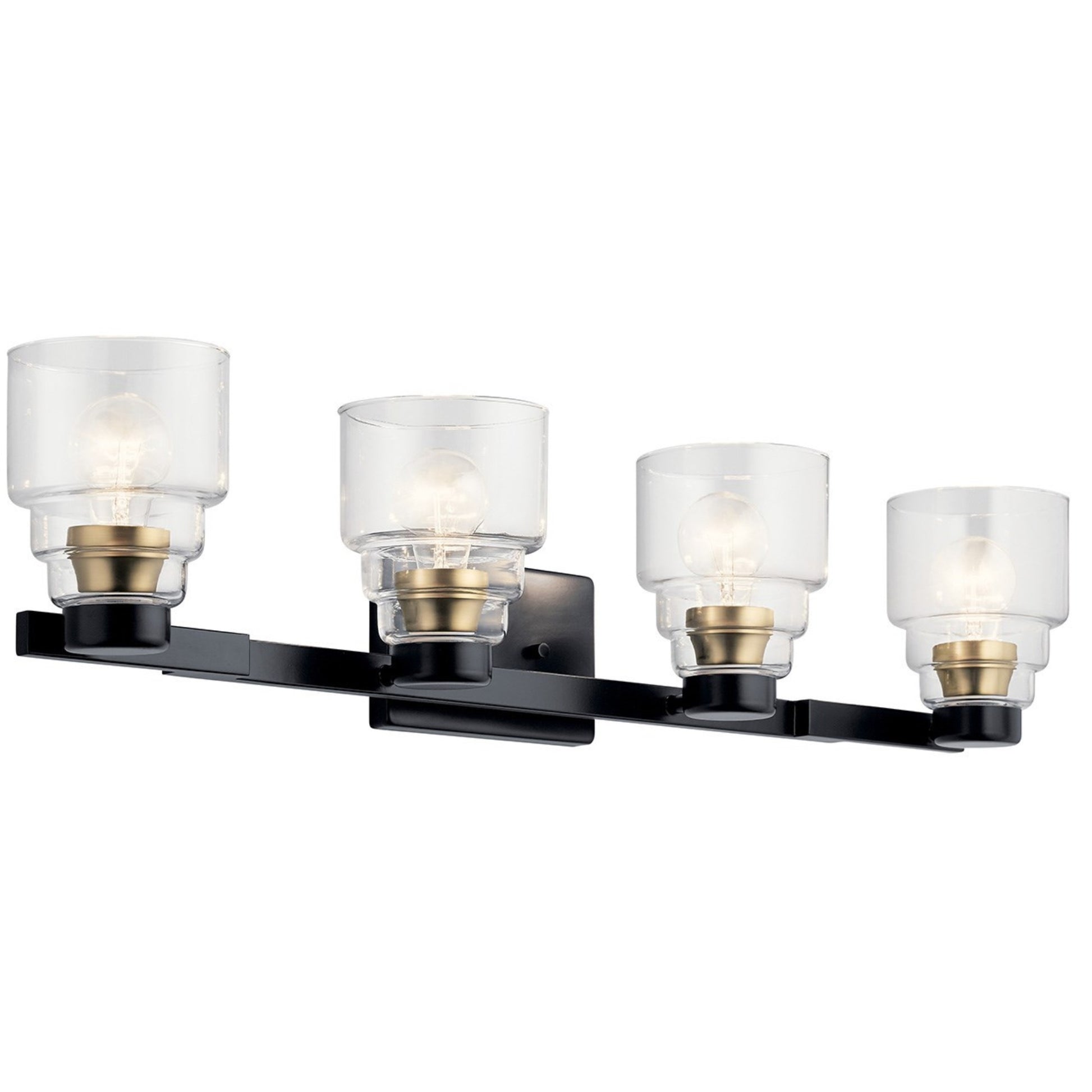 Vionnet 34" 4-Light Bath Vanity Light, Black Finish - Bees Lighting