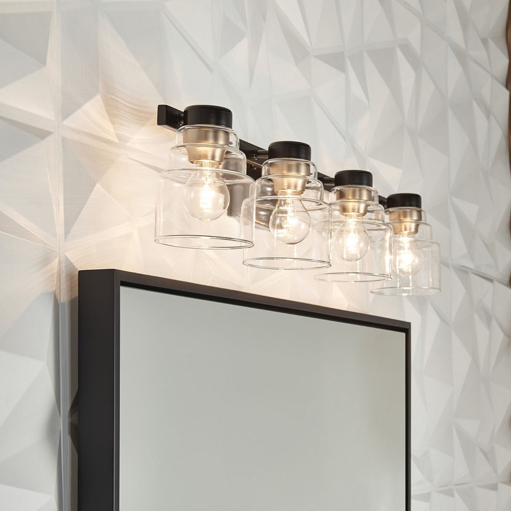 Vionnet 34" 4-Light Bath Vanity Light, Black Finish - Bees Lighting